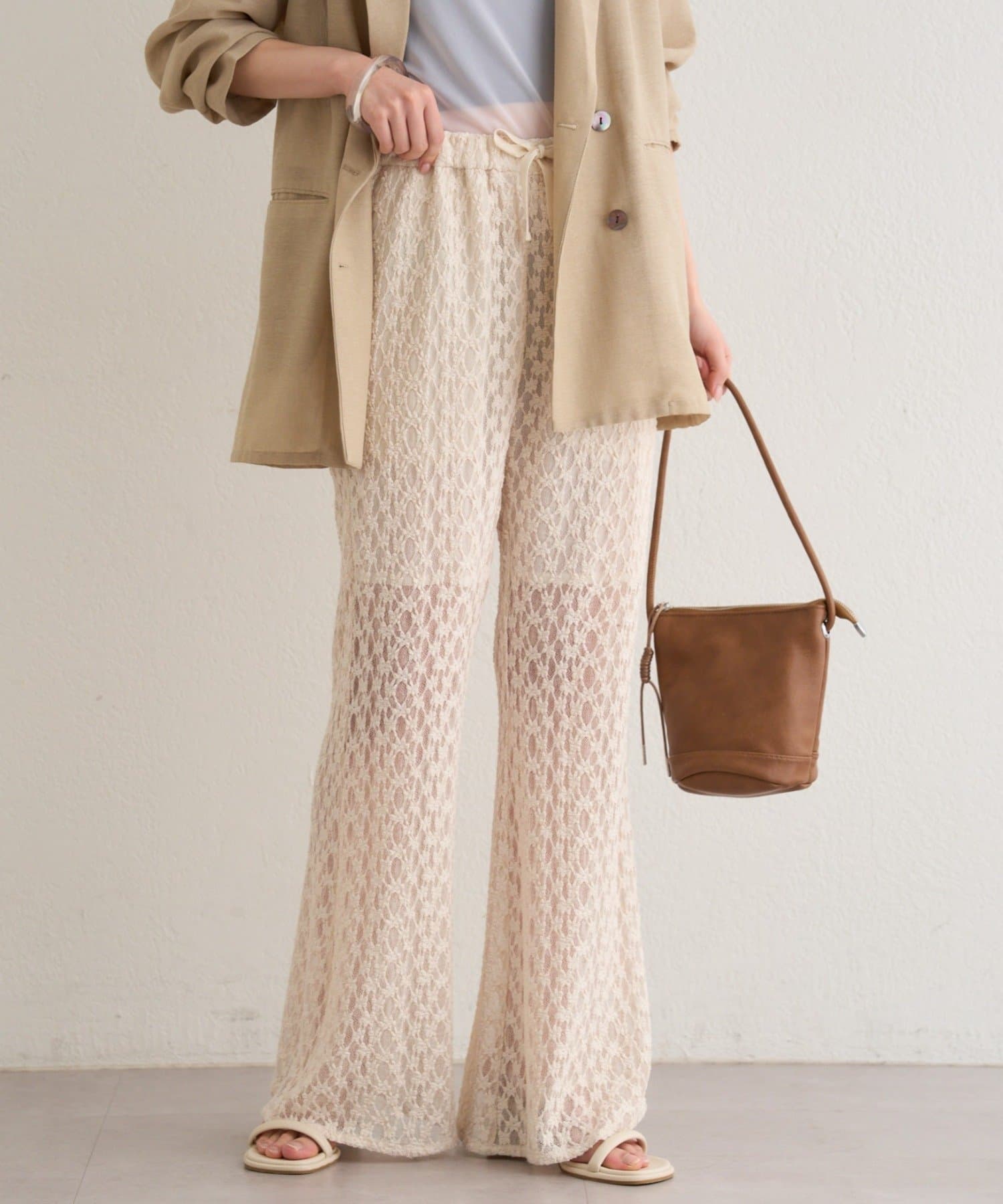 Omekashi(オメカシ) レースフレアパンツ