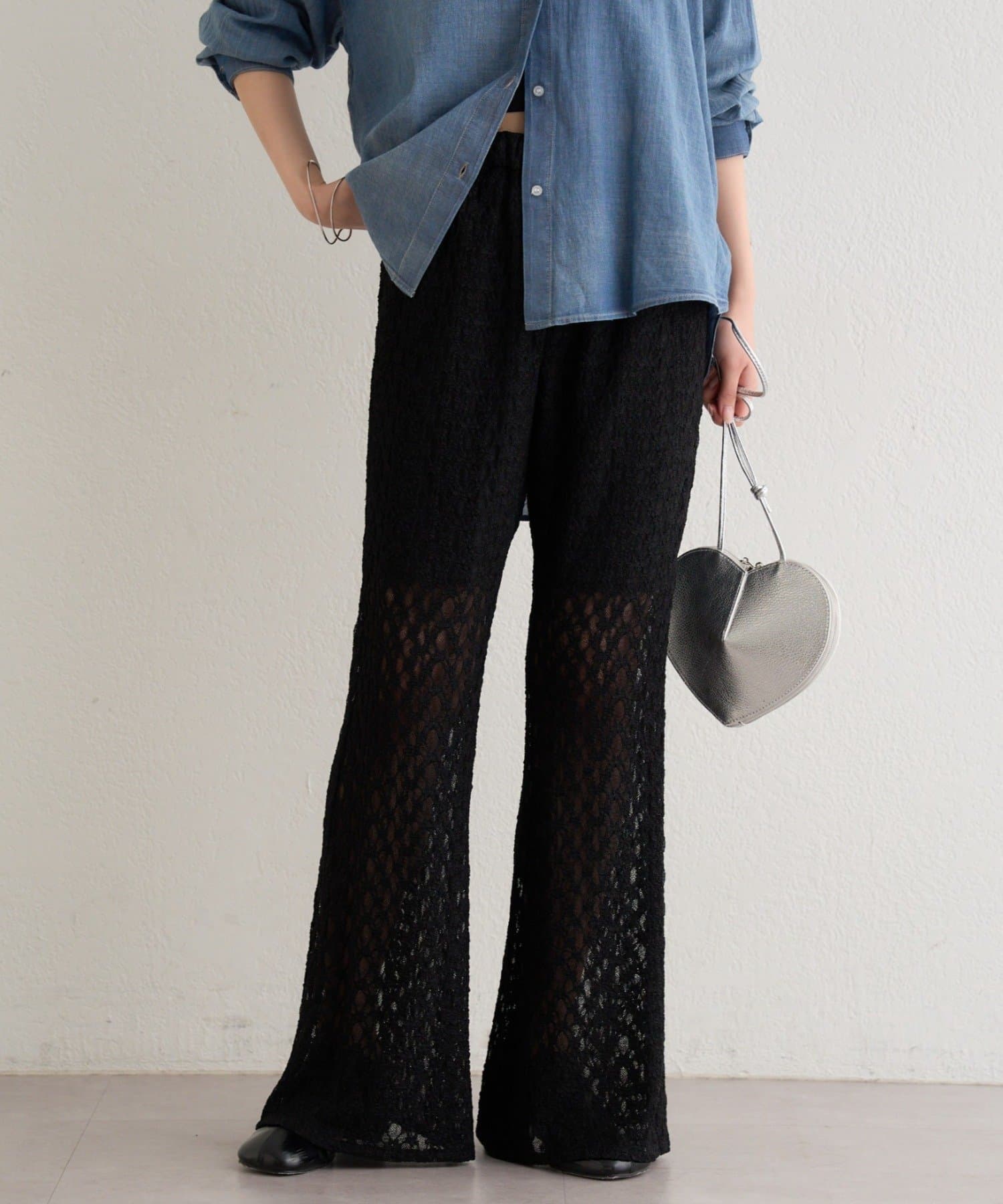 Omekashi(オメカシ) レースフレアパンツ