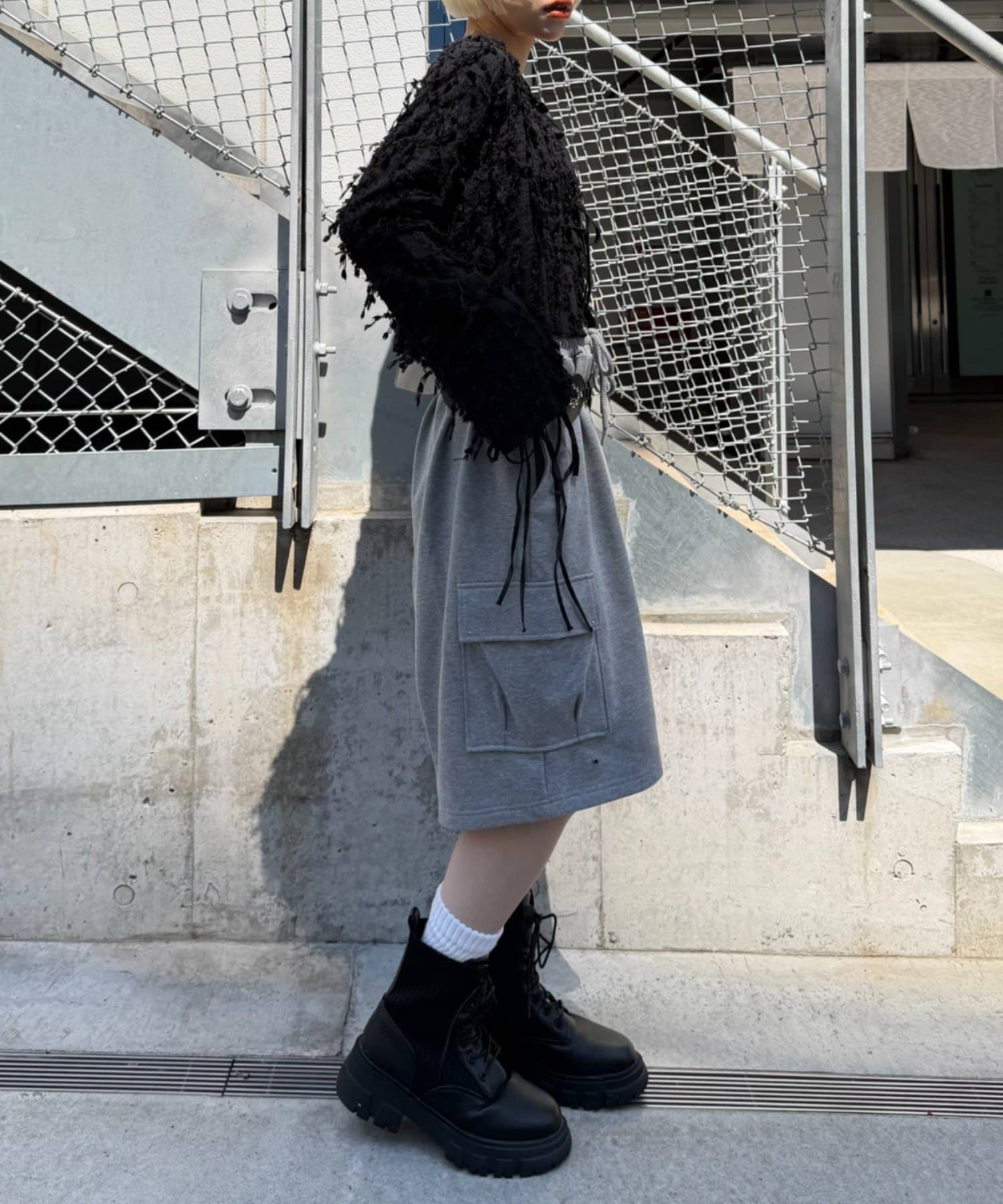 w closet(ダブルクローゼット) フリンジ前リボンボレロ