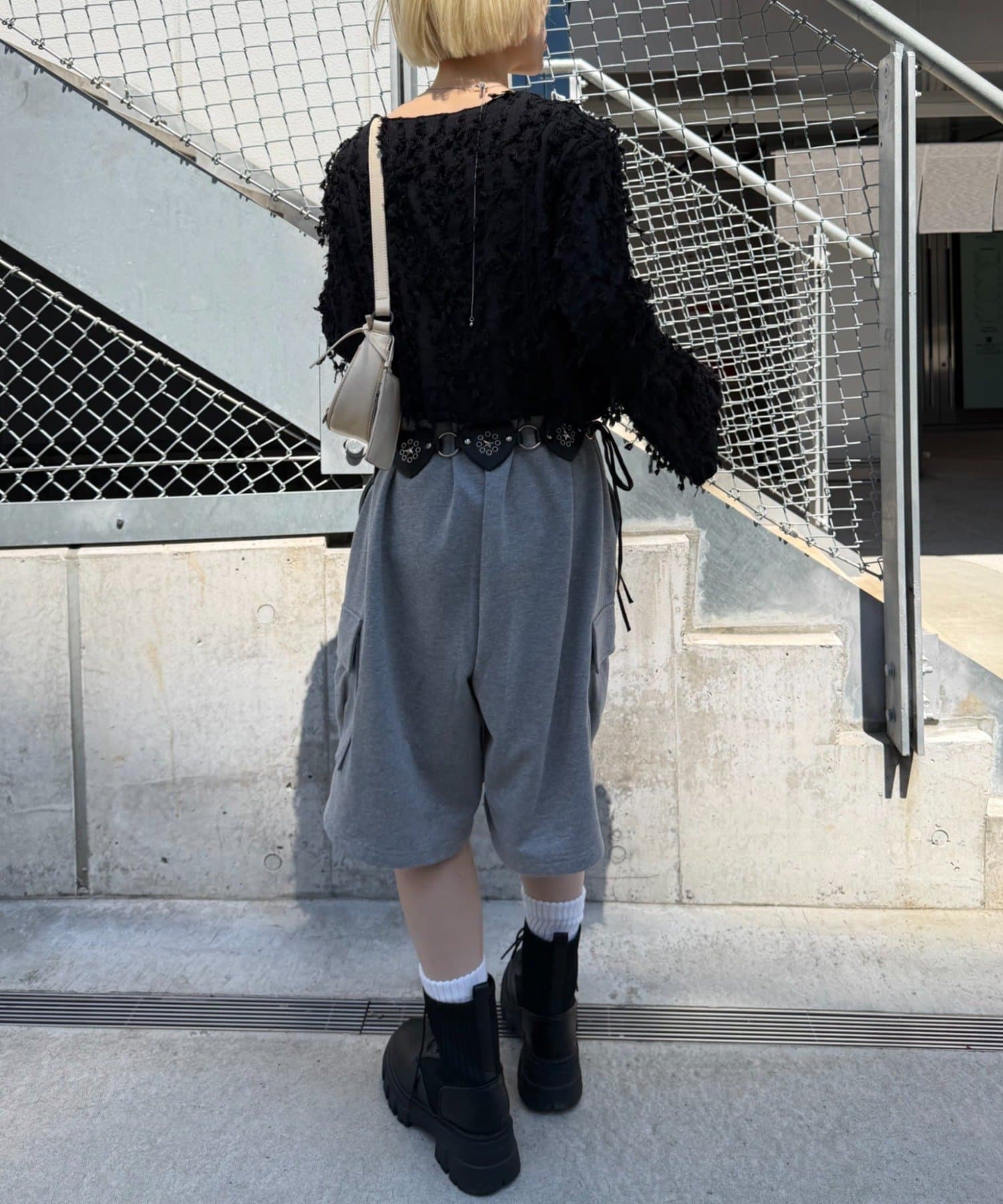 w closet(ダブルクローゼット) フリンジ前リボンボレロ