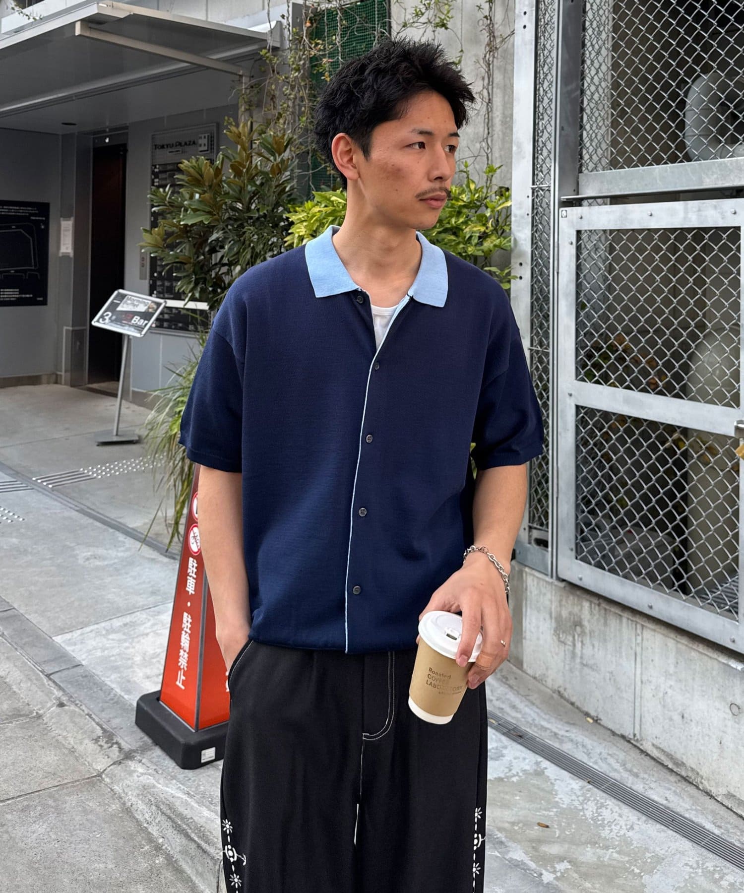 CIAOPANIC(チャオパニック) フェイクレイヤードニットポロシャツ