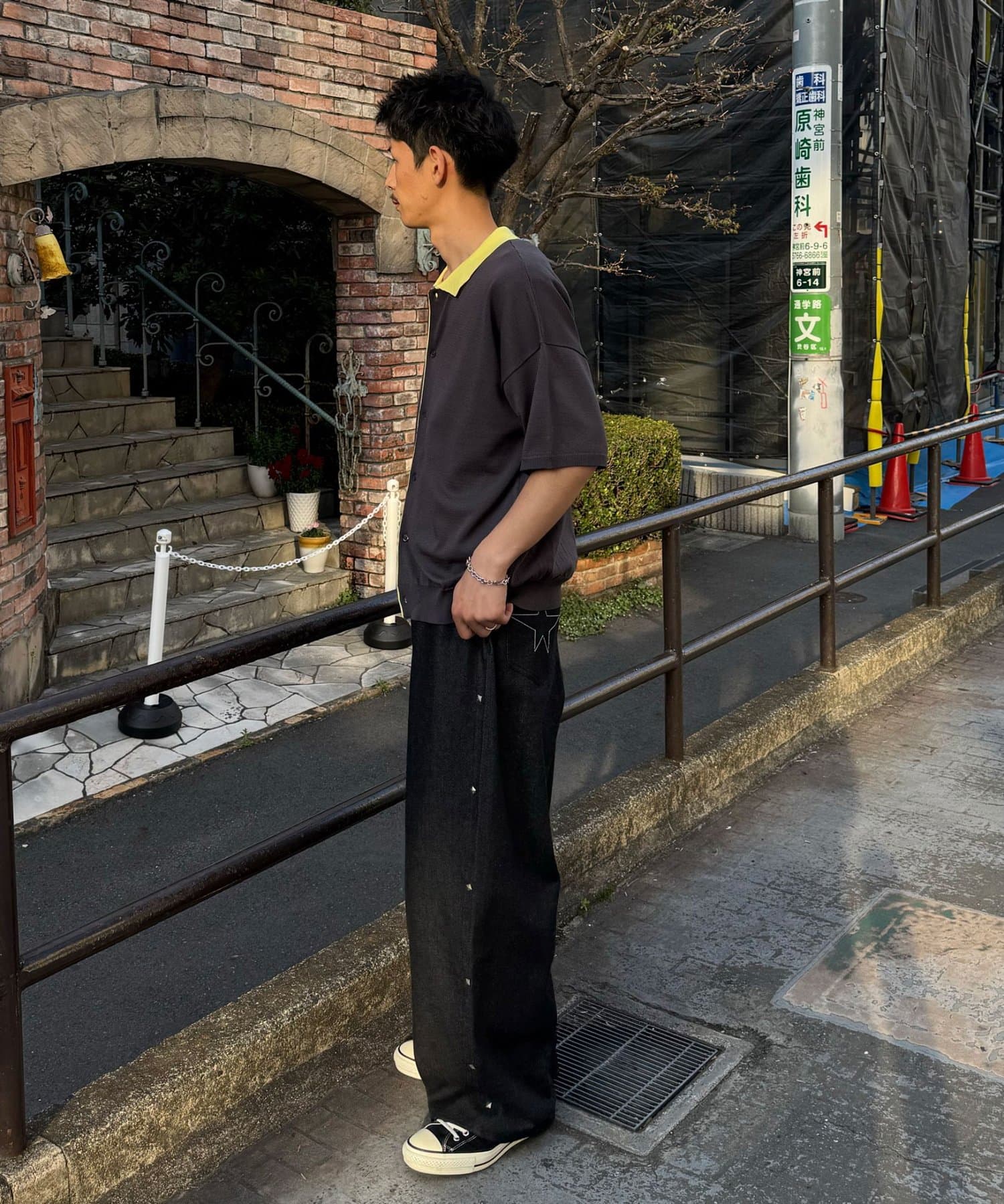 CIAOPANIC(チャオパニック) フェイクレイヤードニットポロシャツ