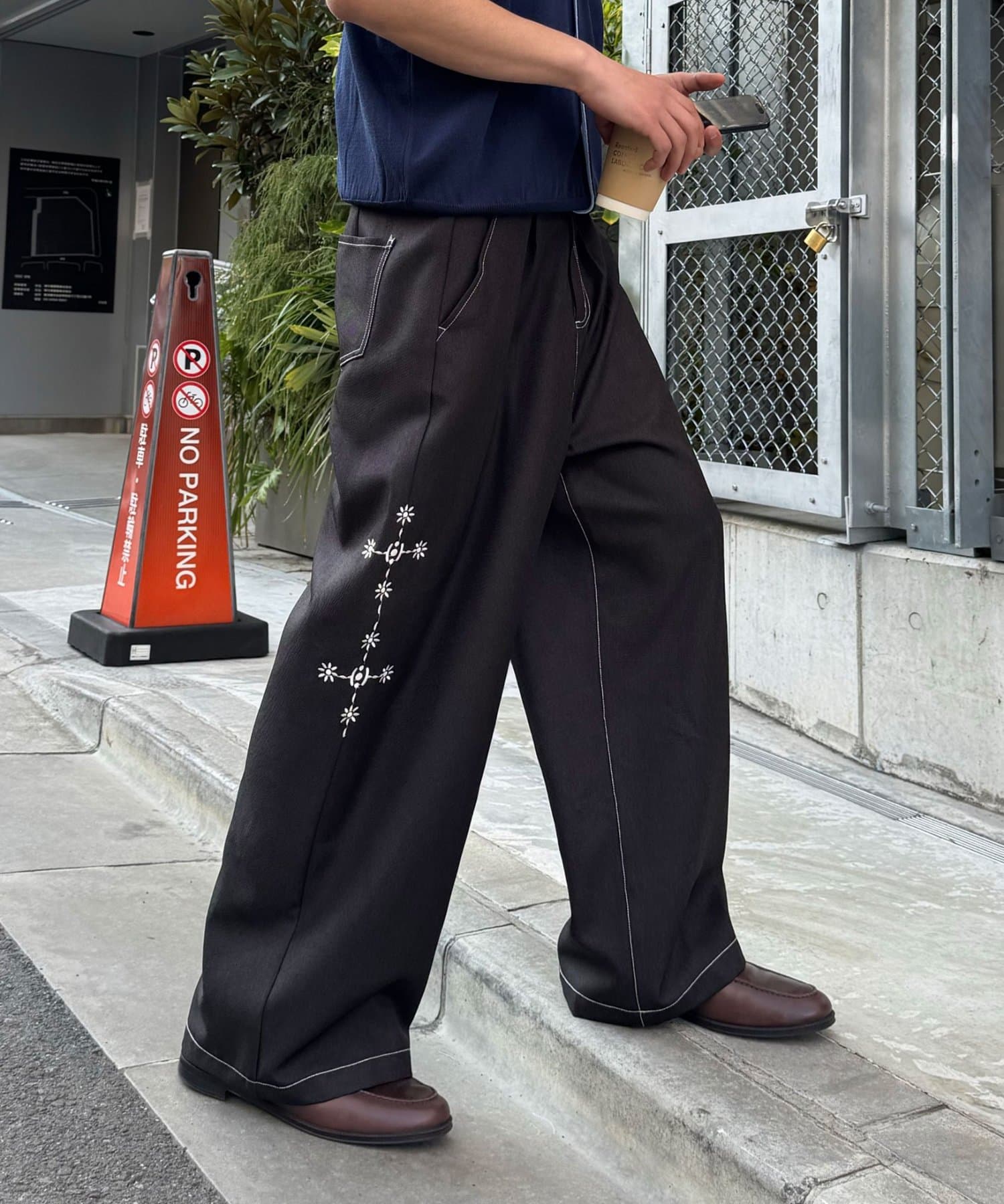 CIAOPANIC(チャオパニック) サイドステッチワイドスラックス