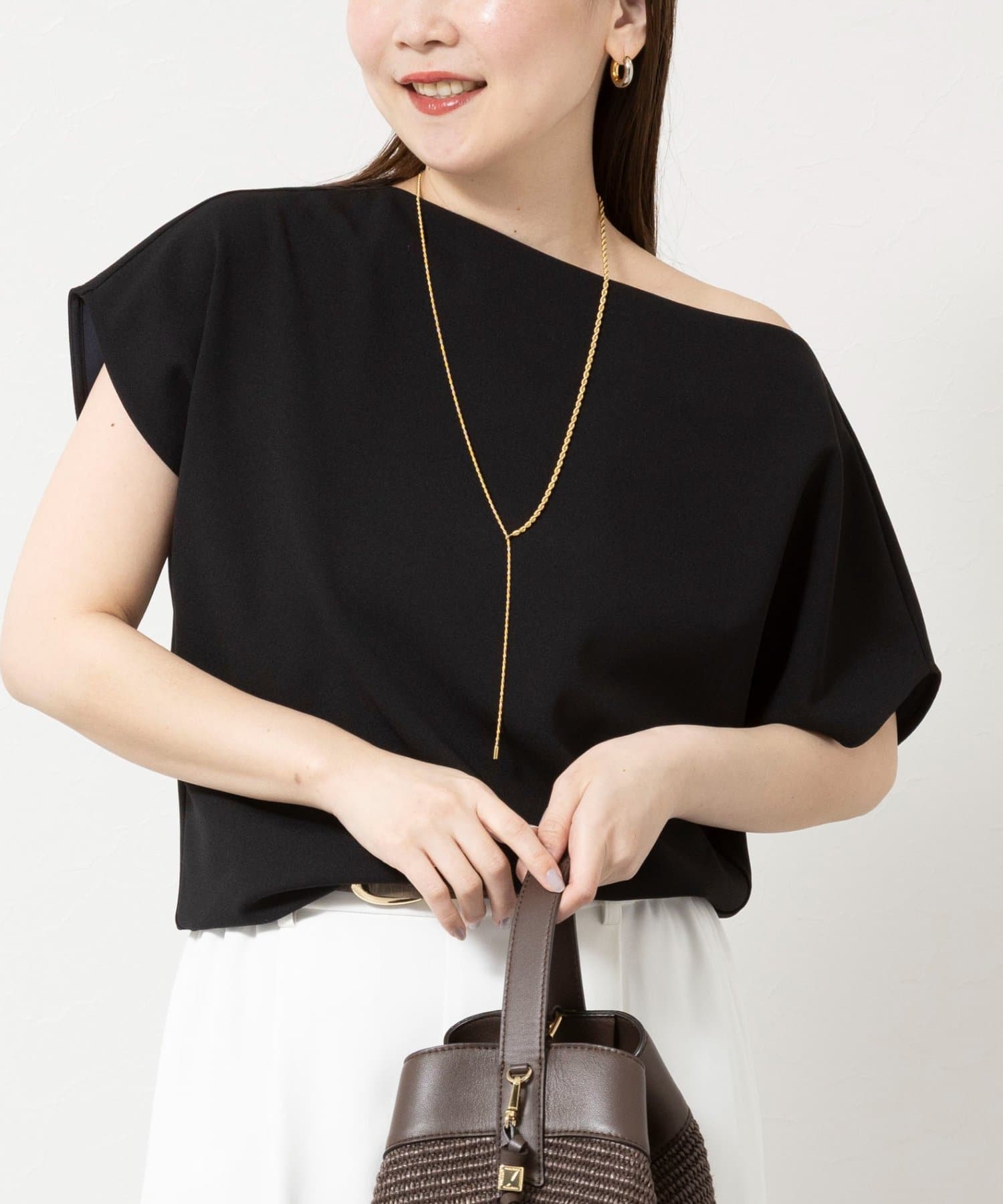 NOLLEY'S(ノーリーズ) 《セットアップ対応》ウォッシャブルマルチファンクションボートネックプルオーバー