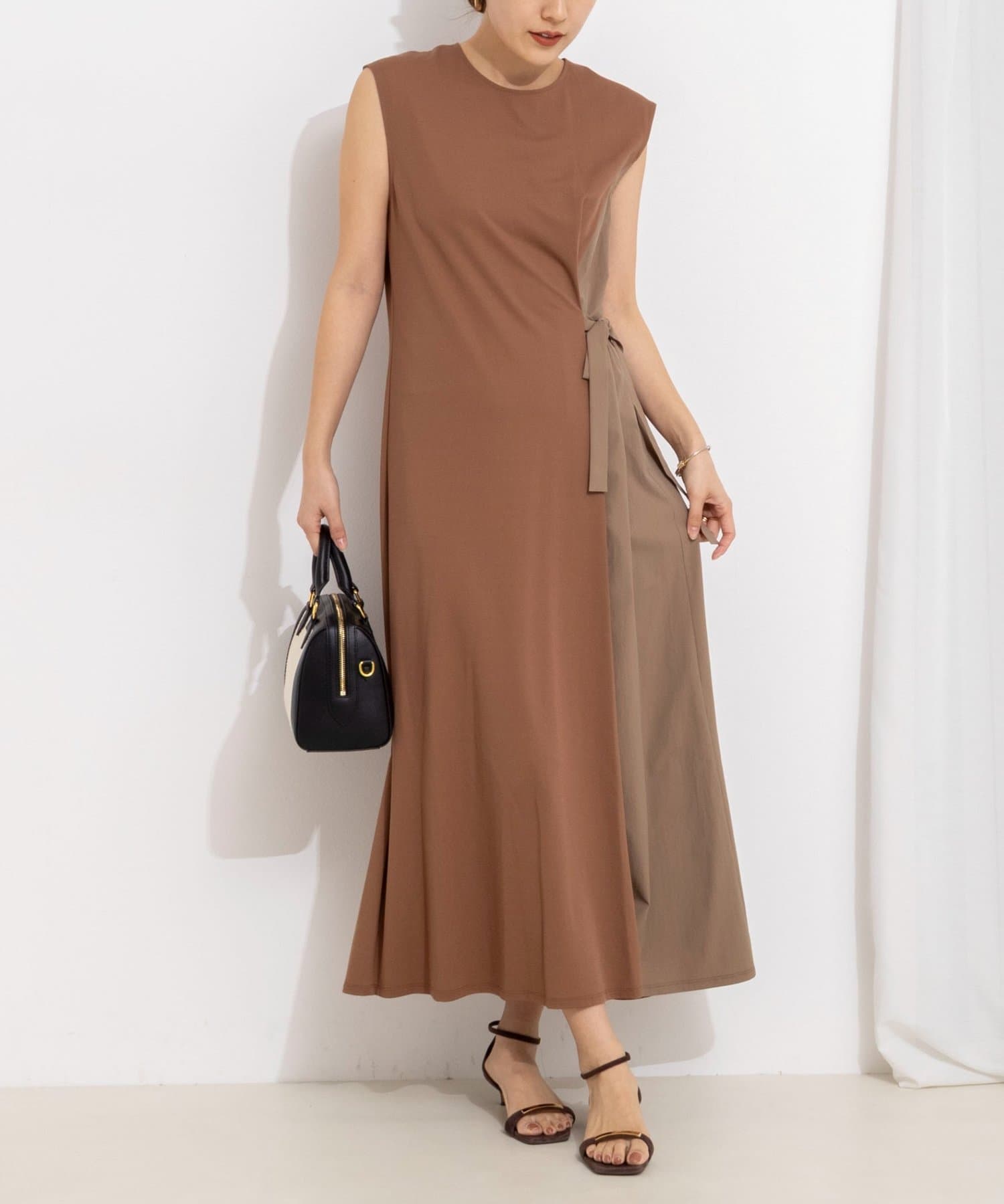 NOLLEY'S(ノーリーズ) ウォッシャブル布帛切り替えワンピース