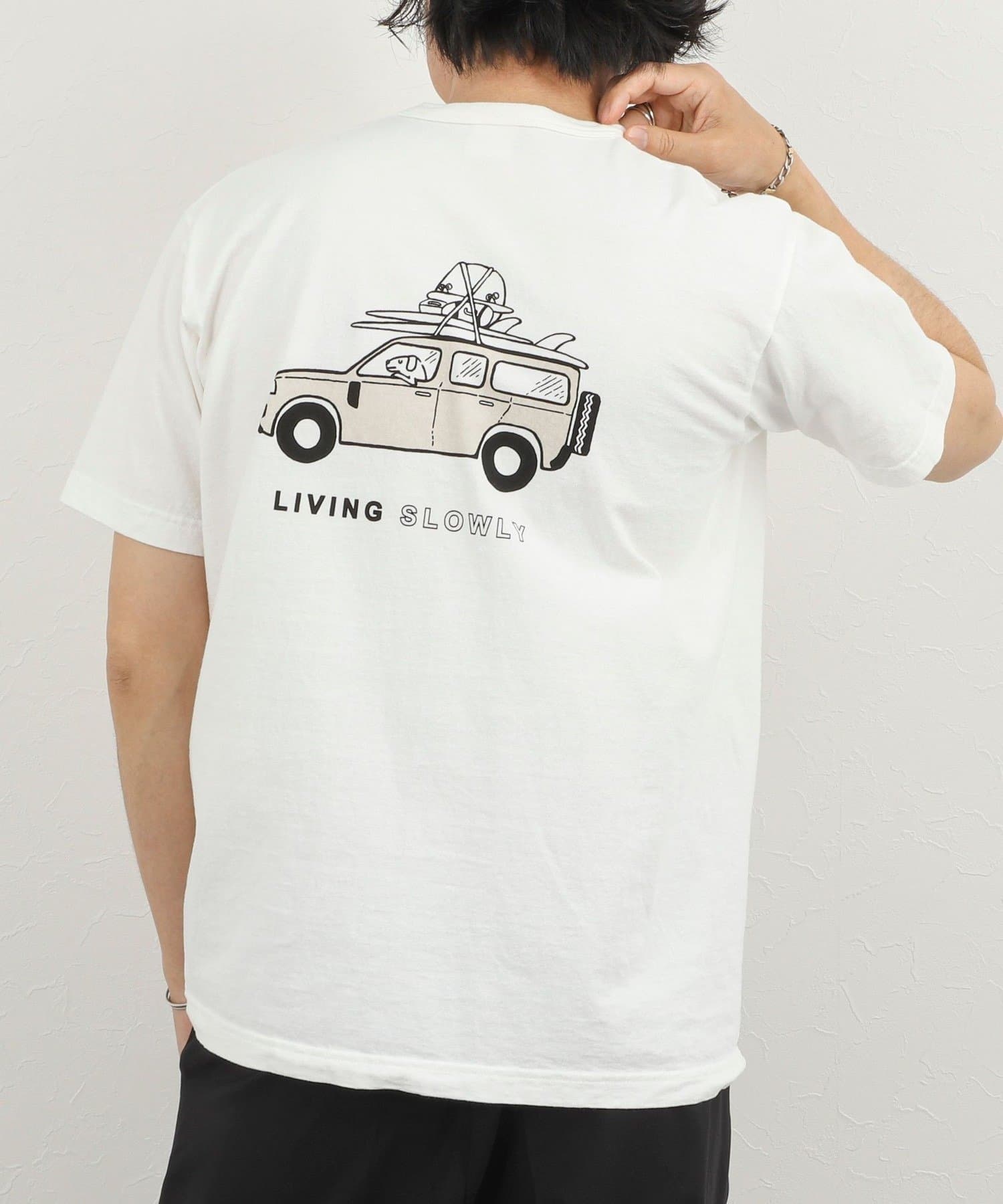 NOLLEY'S(ノーリーズ) 別注 SLOWLY WAGON プリントTシャツ