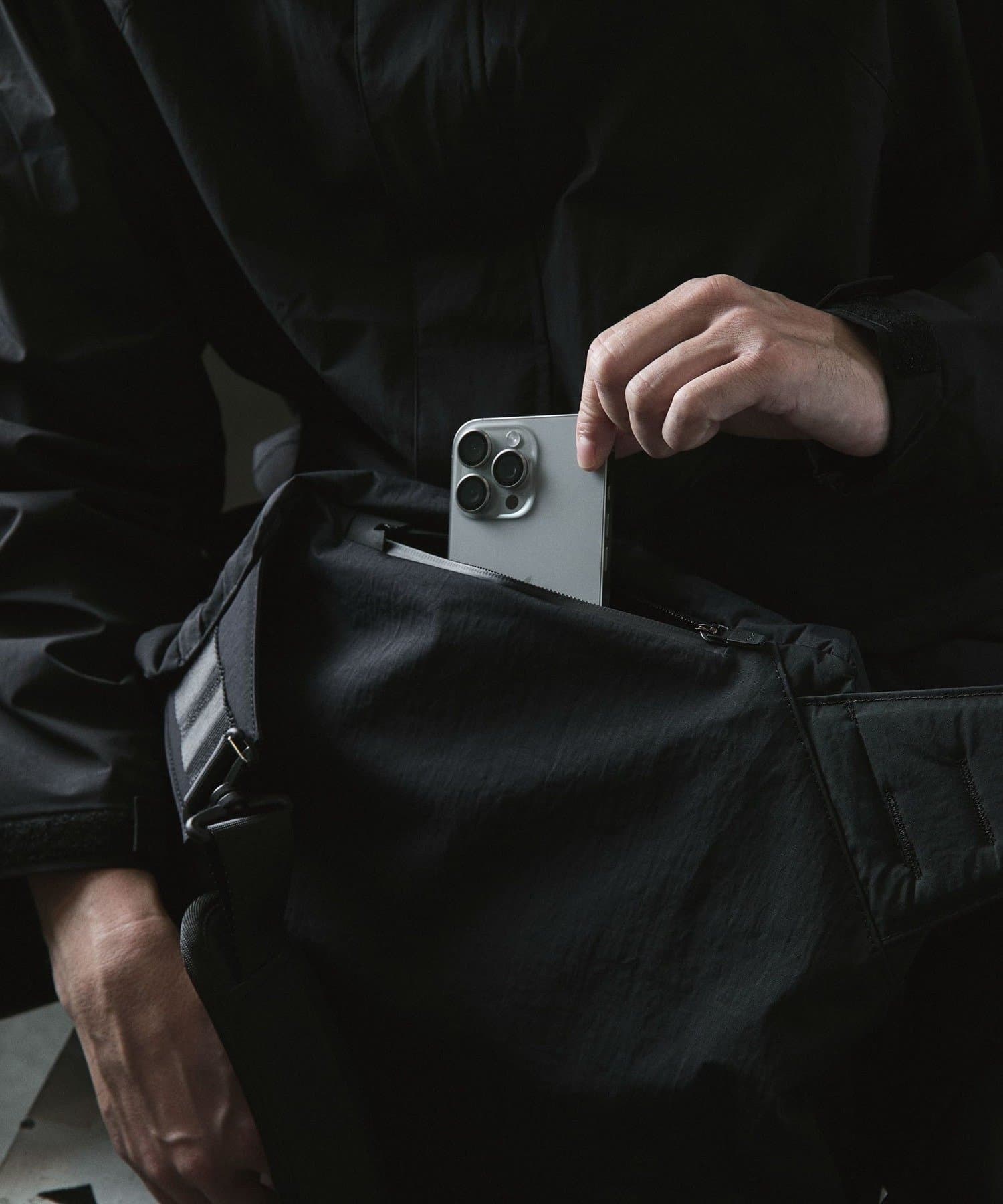 NOLLEY'S(ノーリーズ) 【WEXLEY】 DOUGLAS CRINKLE NYLON BLACK