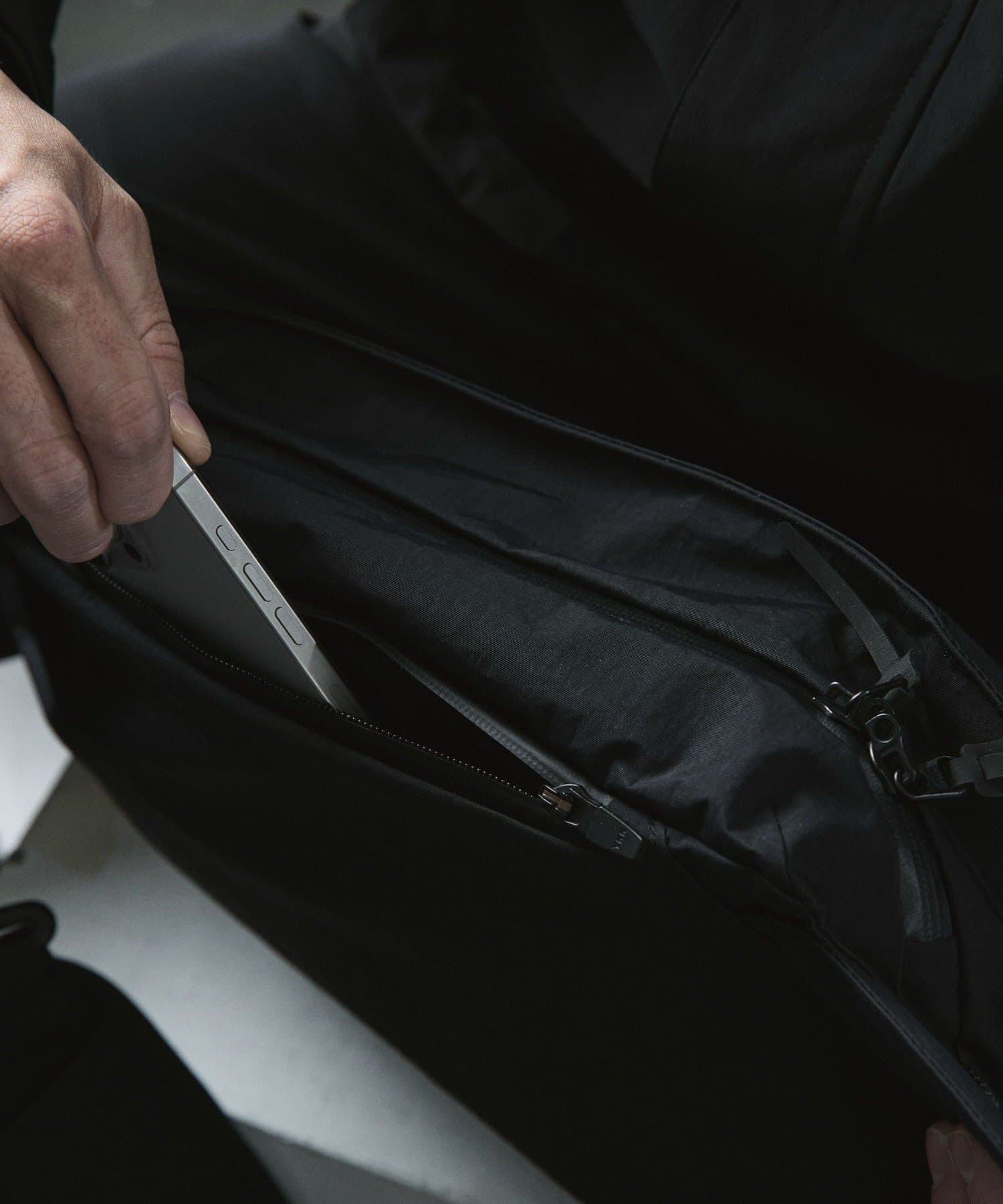 NOLLEY'S(ノーリーズ) 【WEXLEY】 DOUGLAS CRINKLE NYLON BLACK