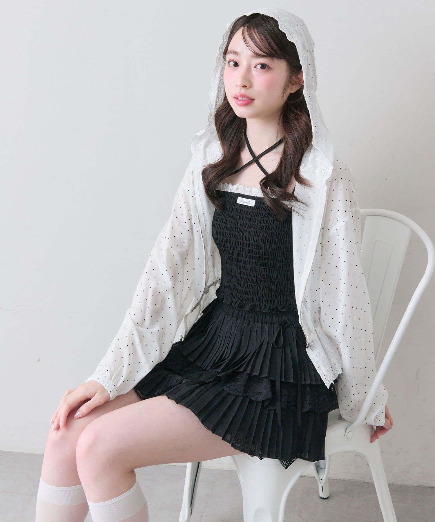 OLIVE des OLIVE(オリーブ デ オリーブ) 綿レースシャーリングキャミ