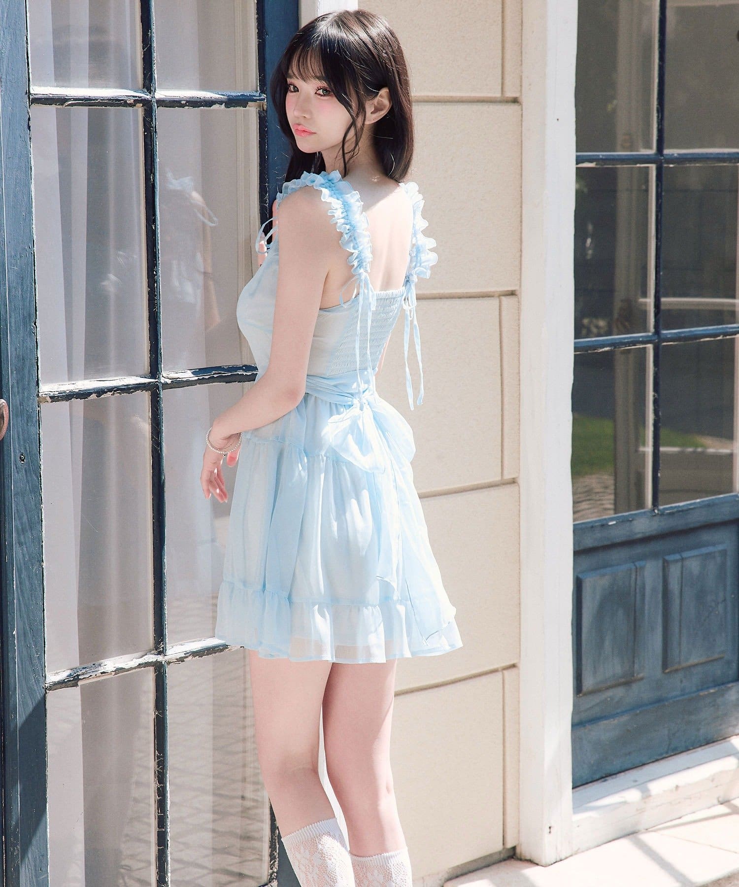 OLIVE des OLIVE(オリーブ デ オリーブ) Saxe Flower Stroll ミニワンピース