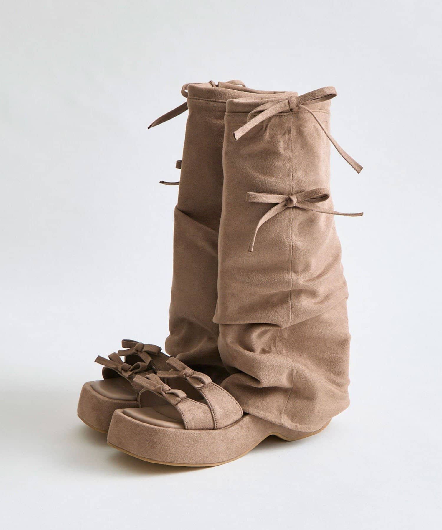 OLIVE des OLIVE(オリーブ デ オリーブ) カバー付きリボンサンダル