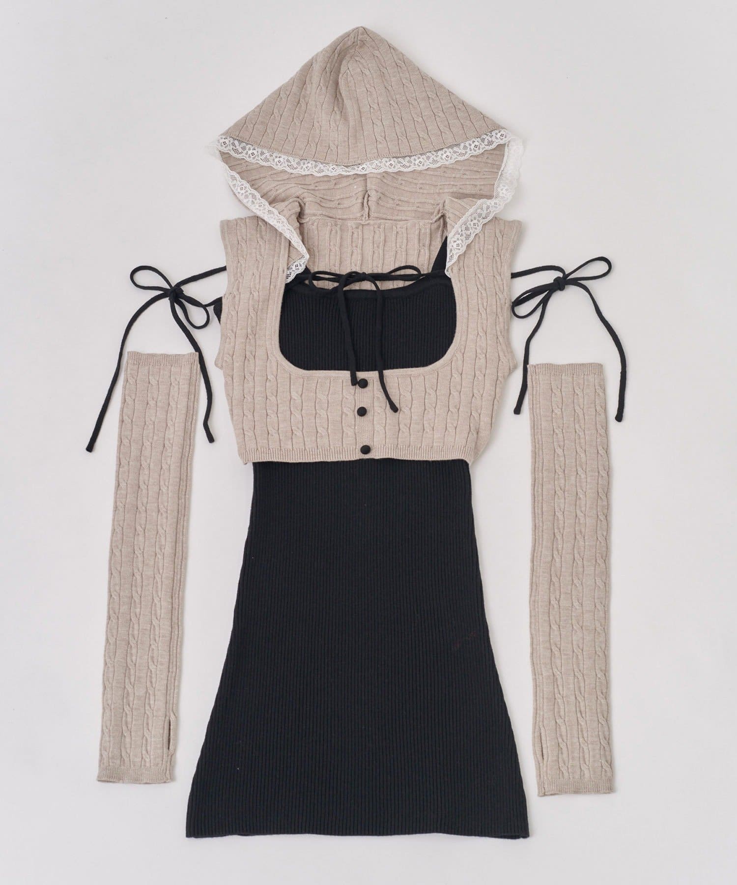 Belle Charme(ベルシャルム) Arm Warmers Knit Onepice