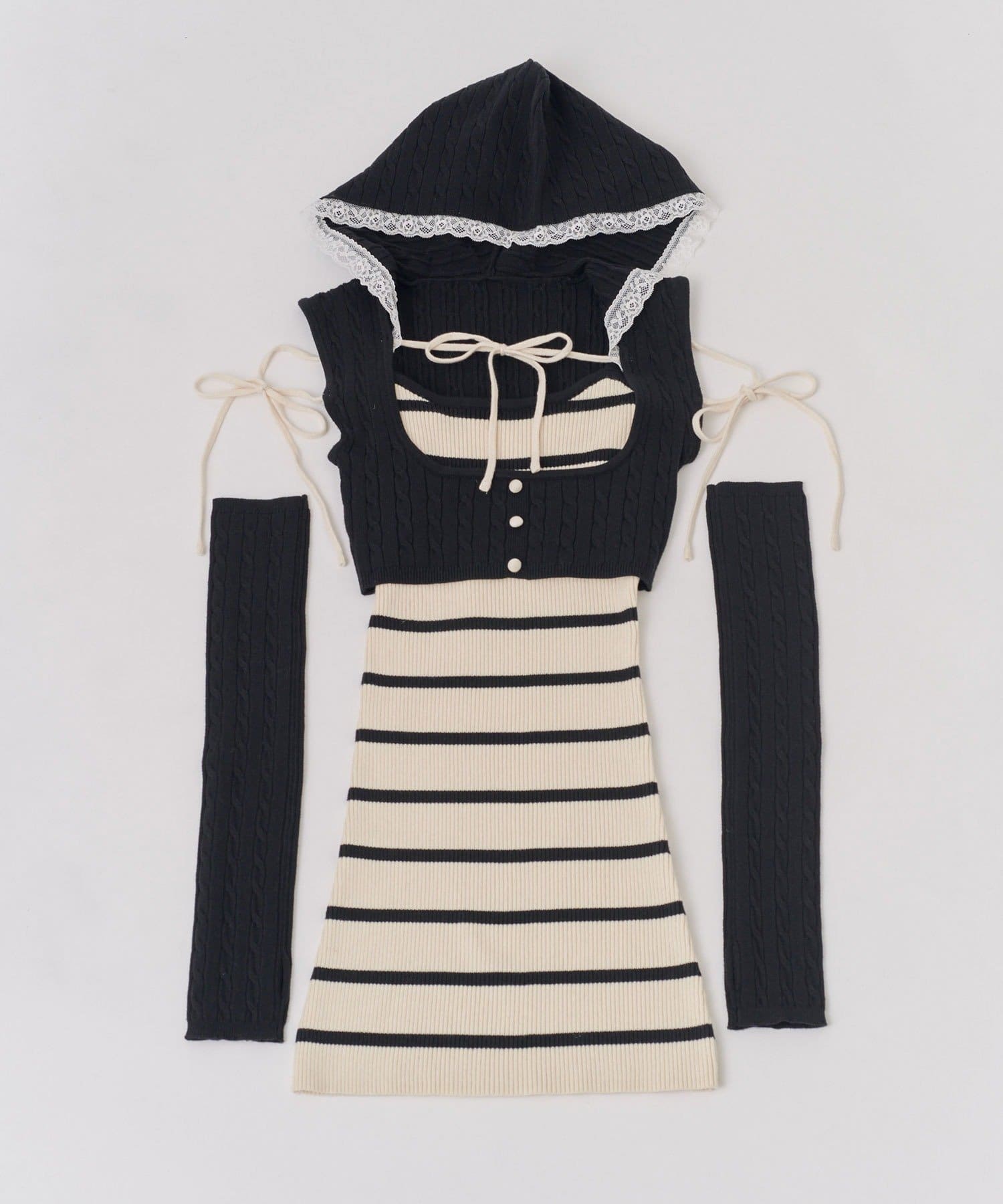 Belle Charme(ベルシャルム) Arm Warmers Knit Onepiece