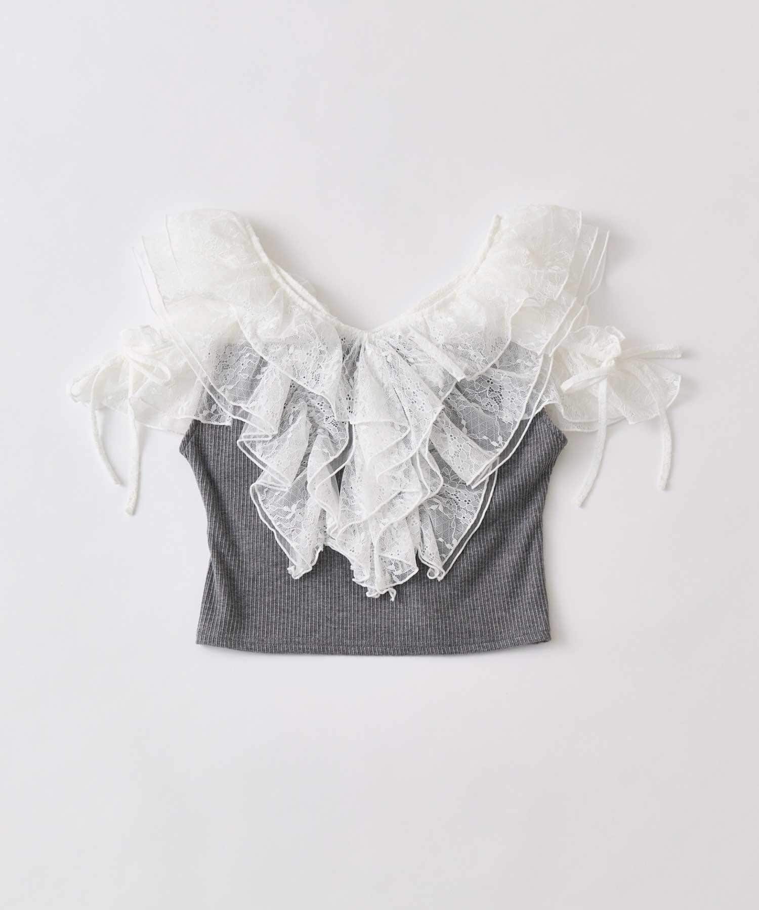 Belle Charme(ベルシャルム) Elegant Frill Lace Tops
