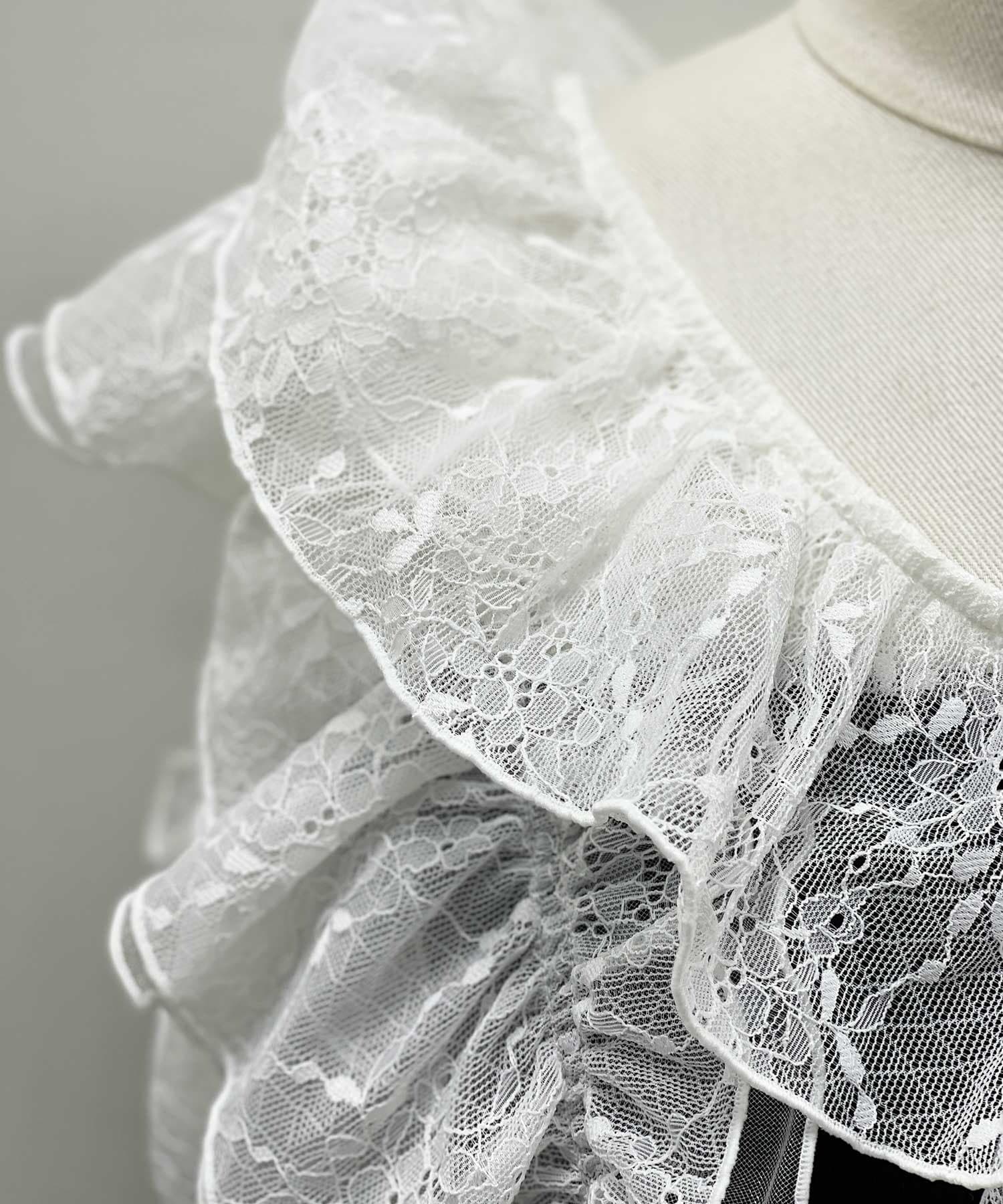 Belle Charme(ベルシャルム) Elegant Frill Lace Tops