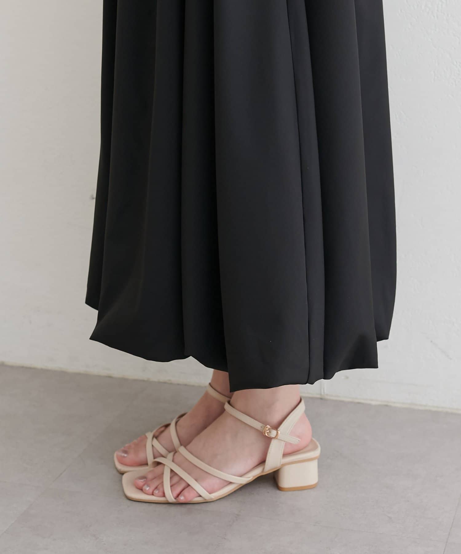 natural couture(ナチュラルクチュール) 半袖ドッキングバルーンワンピース