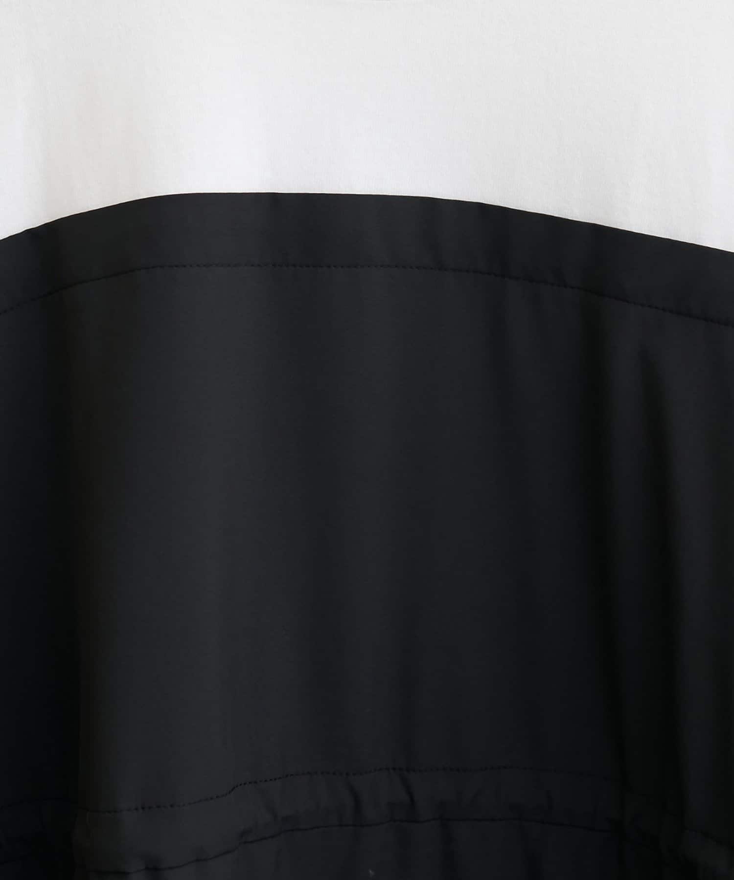 natural couture(ナチュラルクチュール) 半袖ドッキングバルーンワンピース