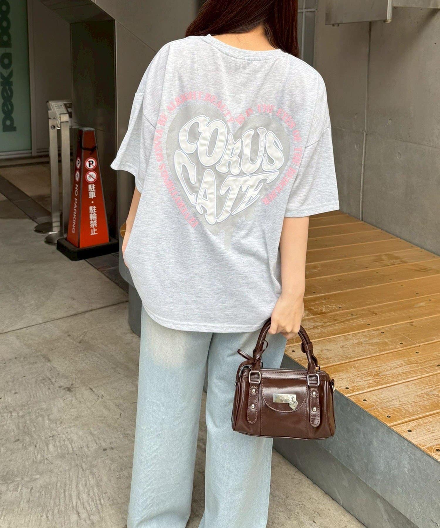 NICE CLAUP / OLIVE des OLIVE OUTLET(ナイスクラップ  / オリーブ デ オリーブ アウトレット) 【continuer】とろーりハートBIGTシャツ