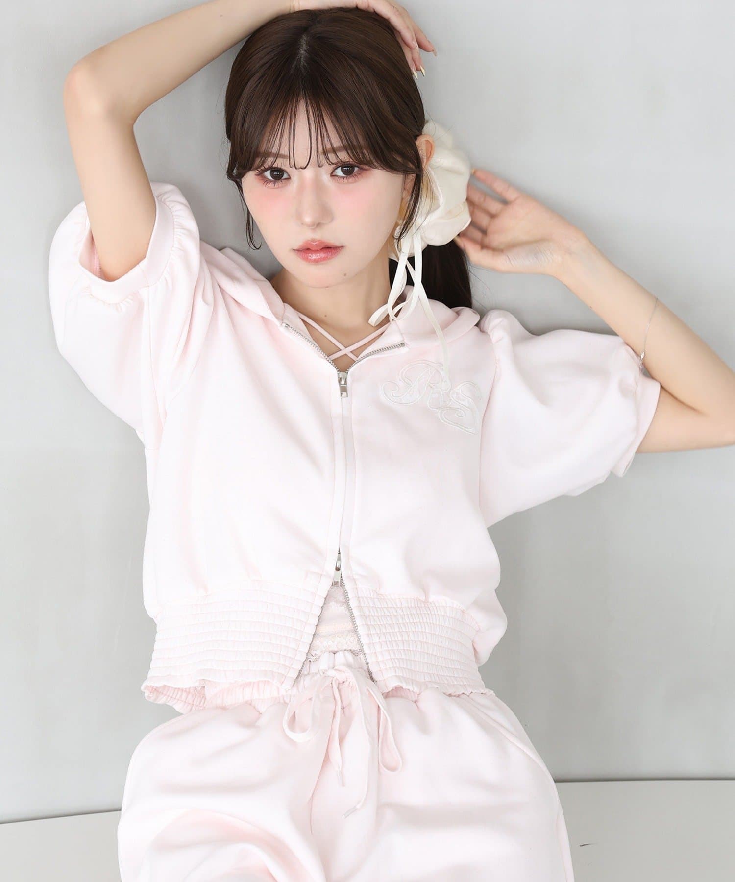 one after another NICE CLAUP(ワンアフターアナザー ナイスクラップ) 【セットアップ可能】ロゴ刺繡半袖パーカー