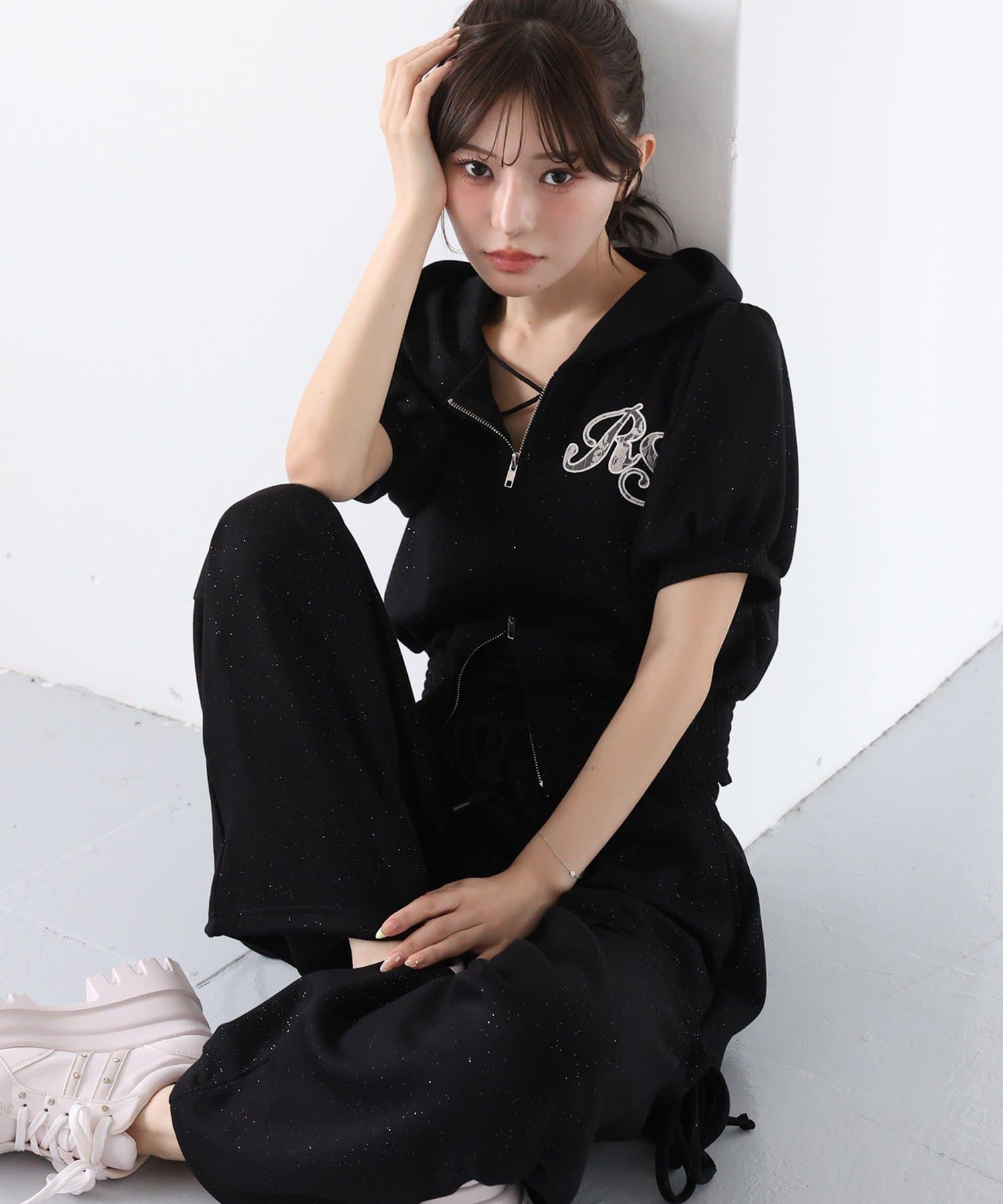 one after another NICE CLAUP(ワンアフターアナザー ナイスクラップ) 【セットアップ可能】ロゴ刺繡半袖パーカー