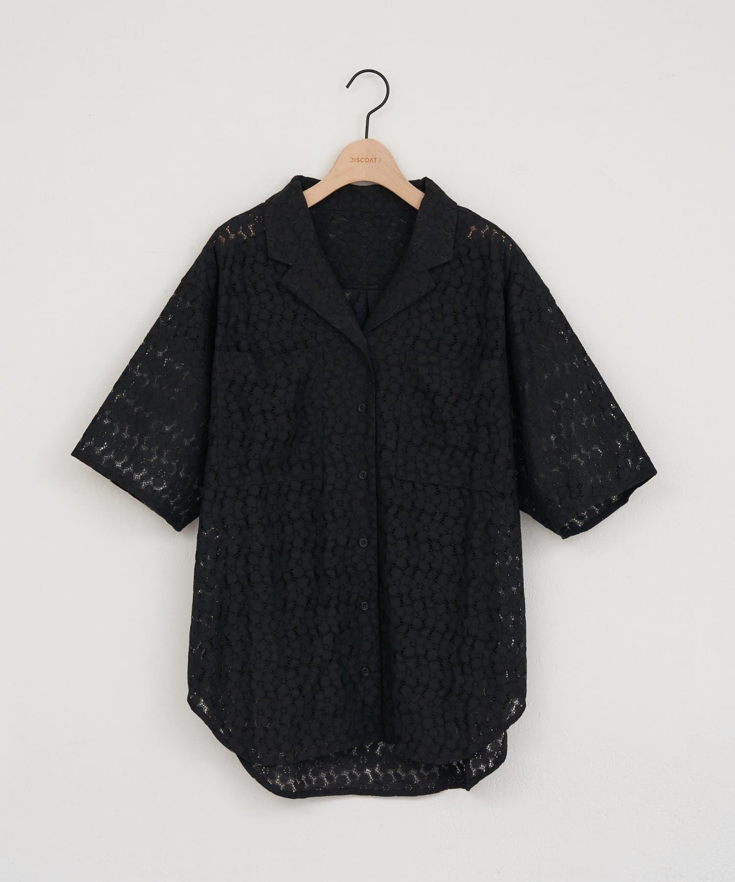 DISCOAT(ディスコート) 【WEB限定】開襟レースブラウス