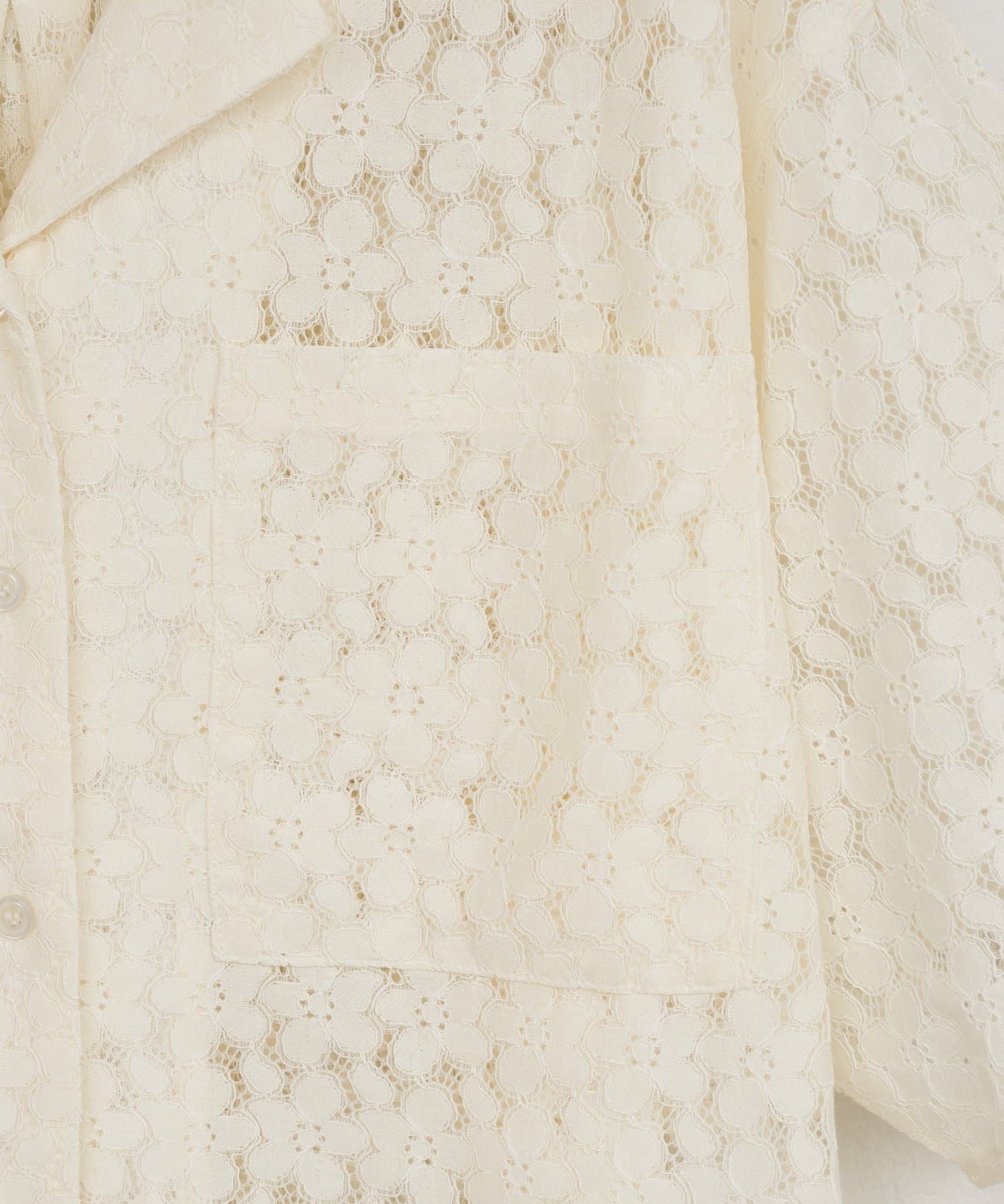 DISCOAT(ディスコート) 【WEB限定】開襟レースブラウス