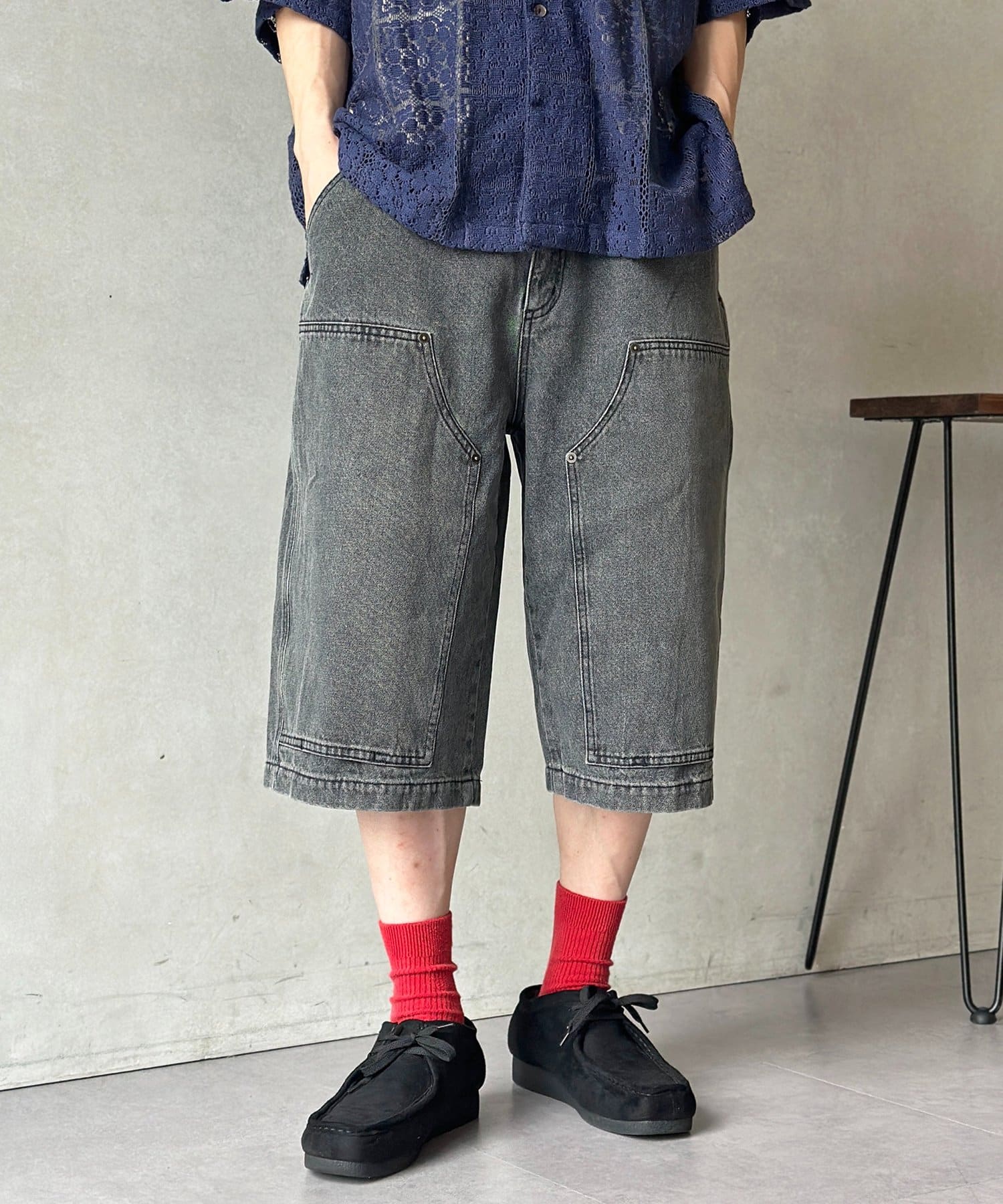 CPCM(シーピーシーエム) ダブルニーデニムクオーター