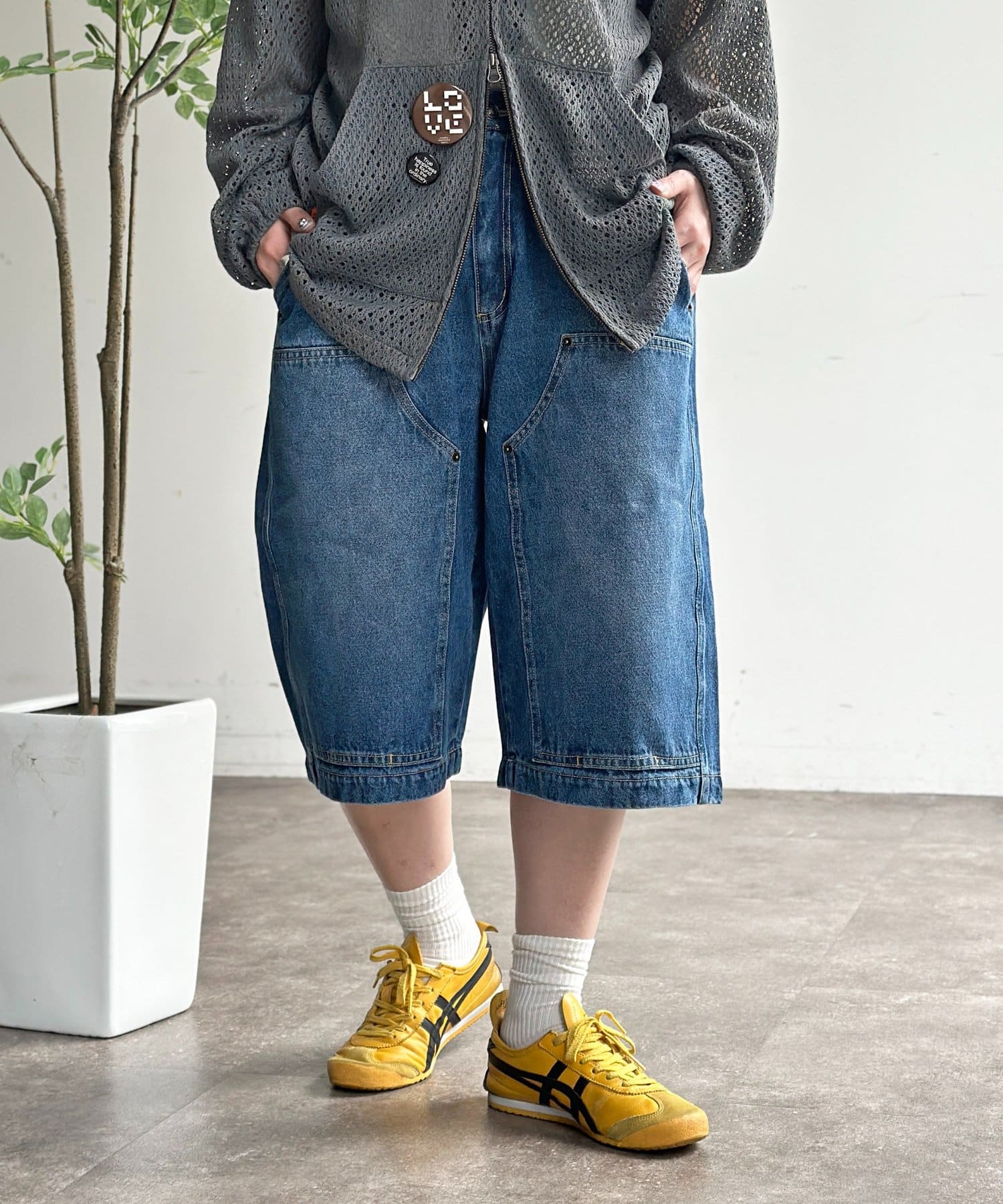 CPCM(シーピーシーエム) ダブルニーデニムクオーター