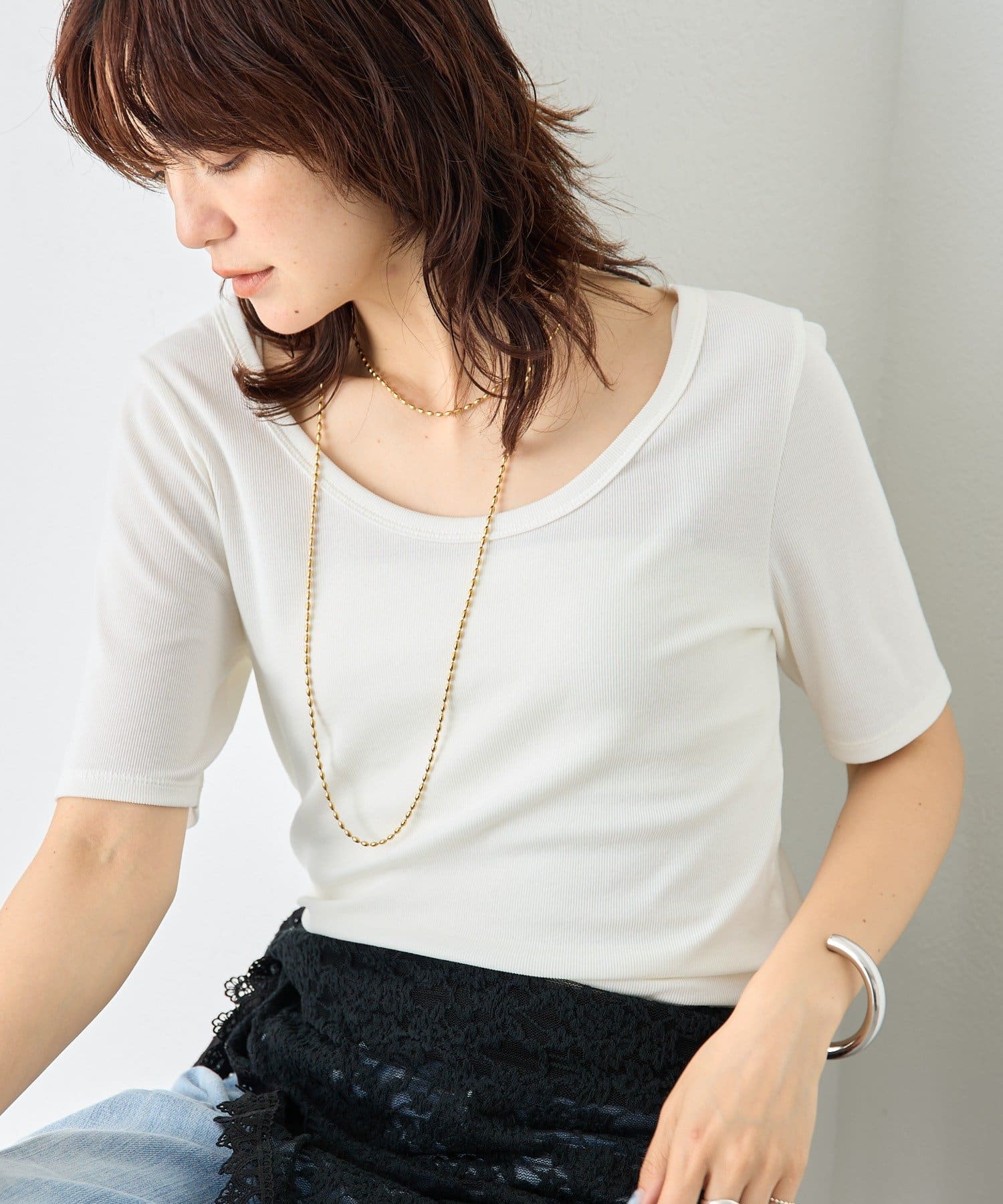 RIVE DROITE(リヴドロワ) 予約【すっきり見え】キュプラコットンテレコTee