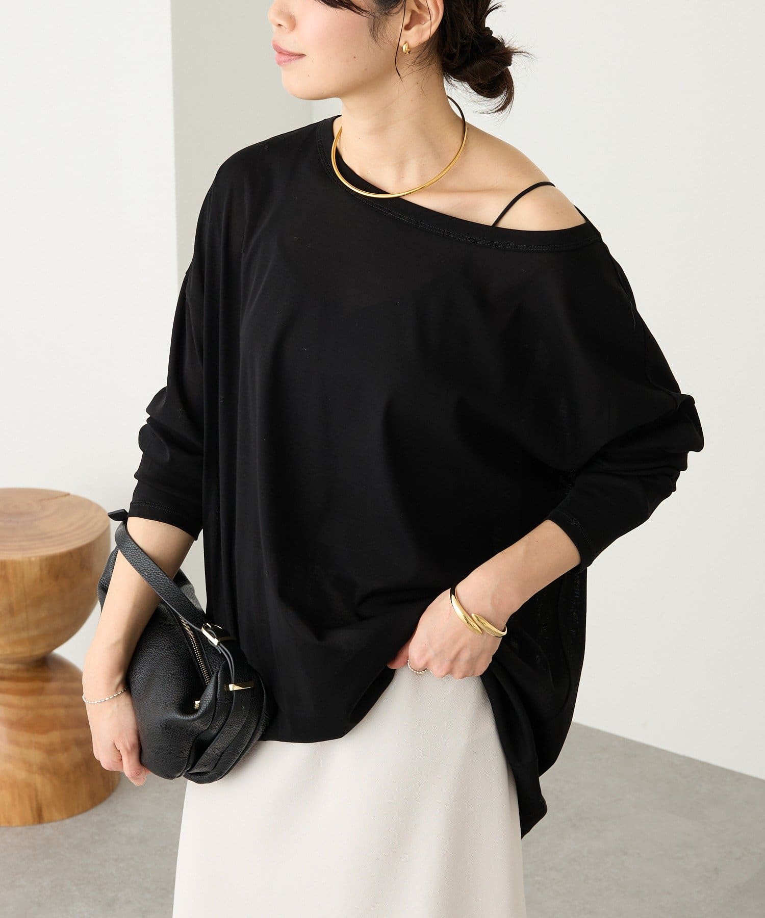 RIVE DROITE(リヴドロワ) 予約【接触冷感/吸水速乾/ウオッシャブル】キュプラコットンオーバーサイズTee