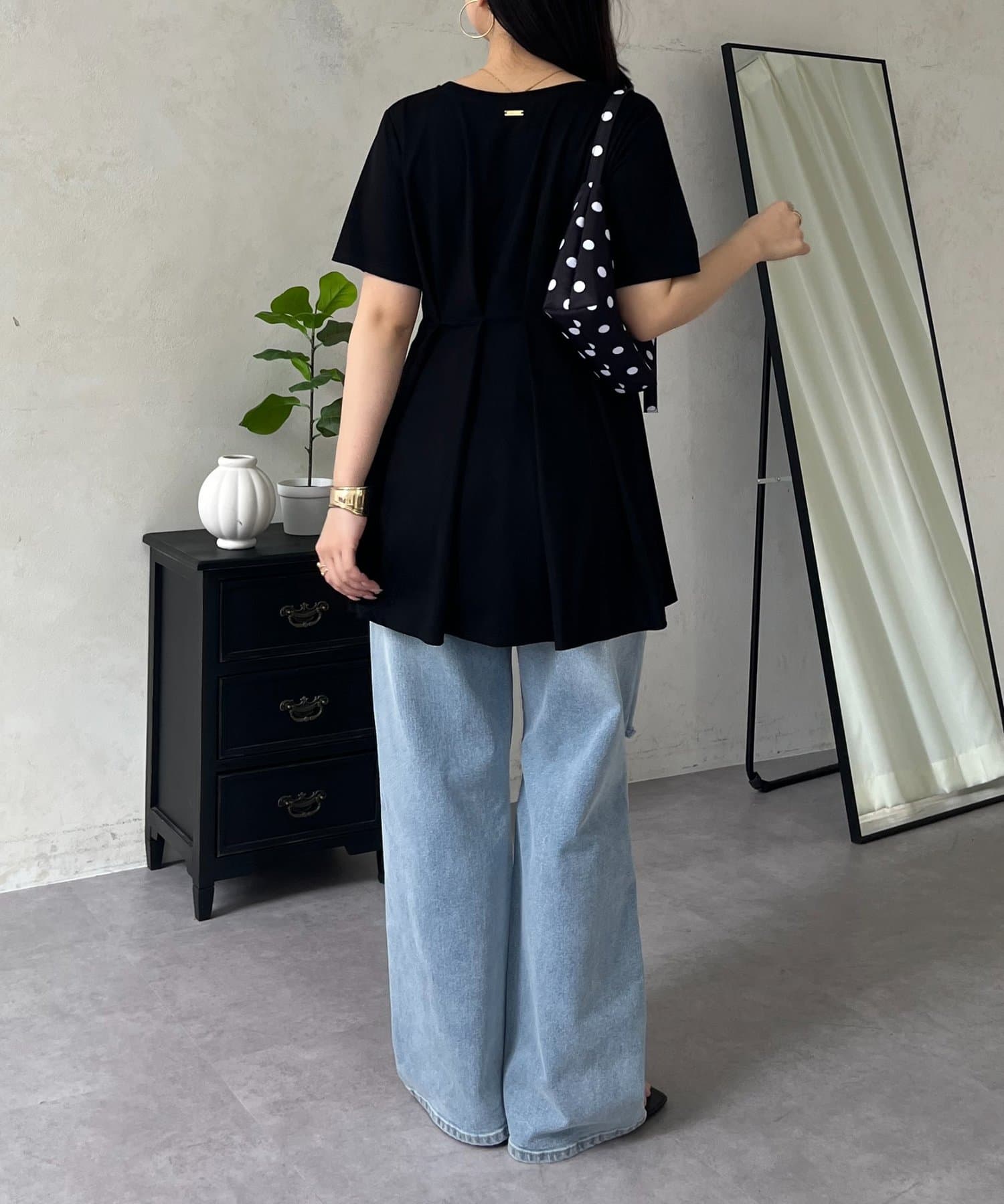 prose verse(プロズヴェール) バックメタルウエストタックペプラムTシャツ