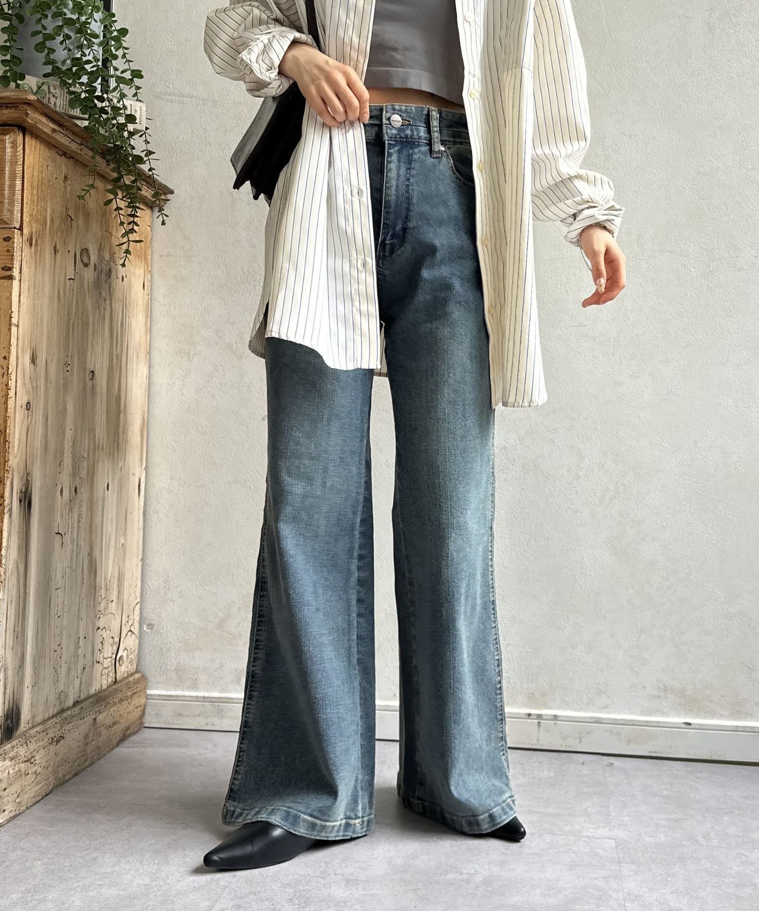 LOCUST(ローカスト) 【Wrangler】デニムフレアバギー