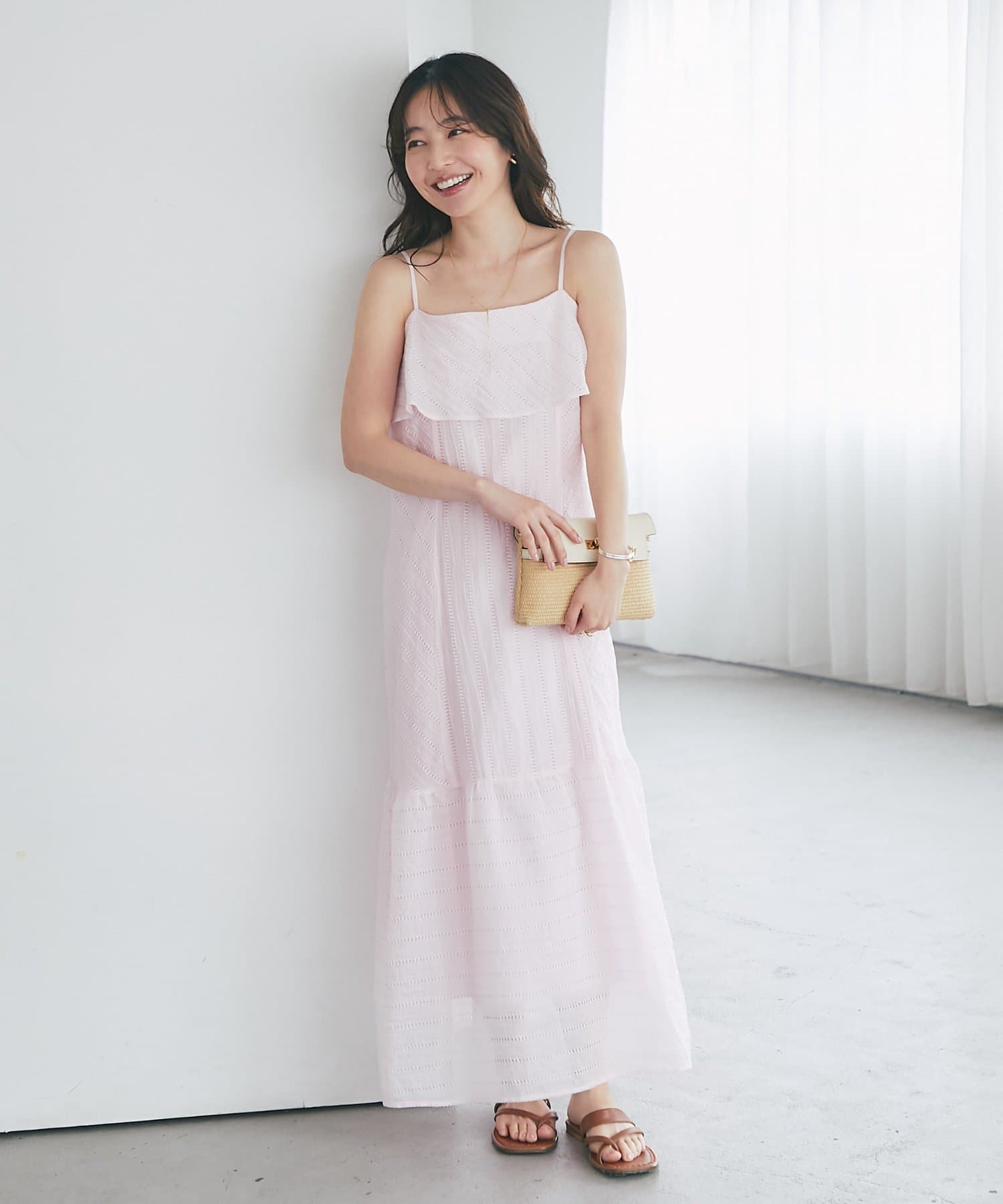 La boutique BonBon(ラブティックボンボン) ハシゴストライプキャミワンピース
