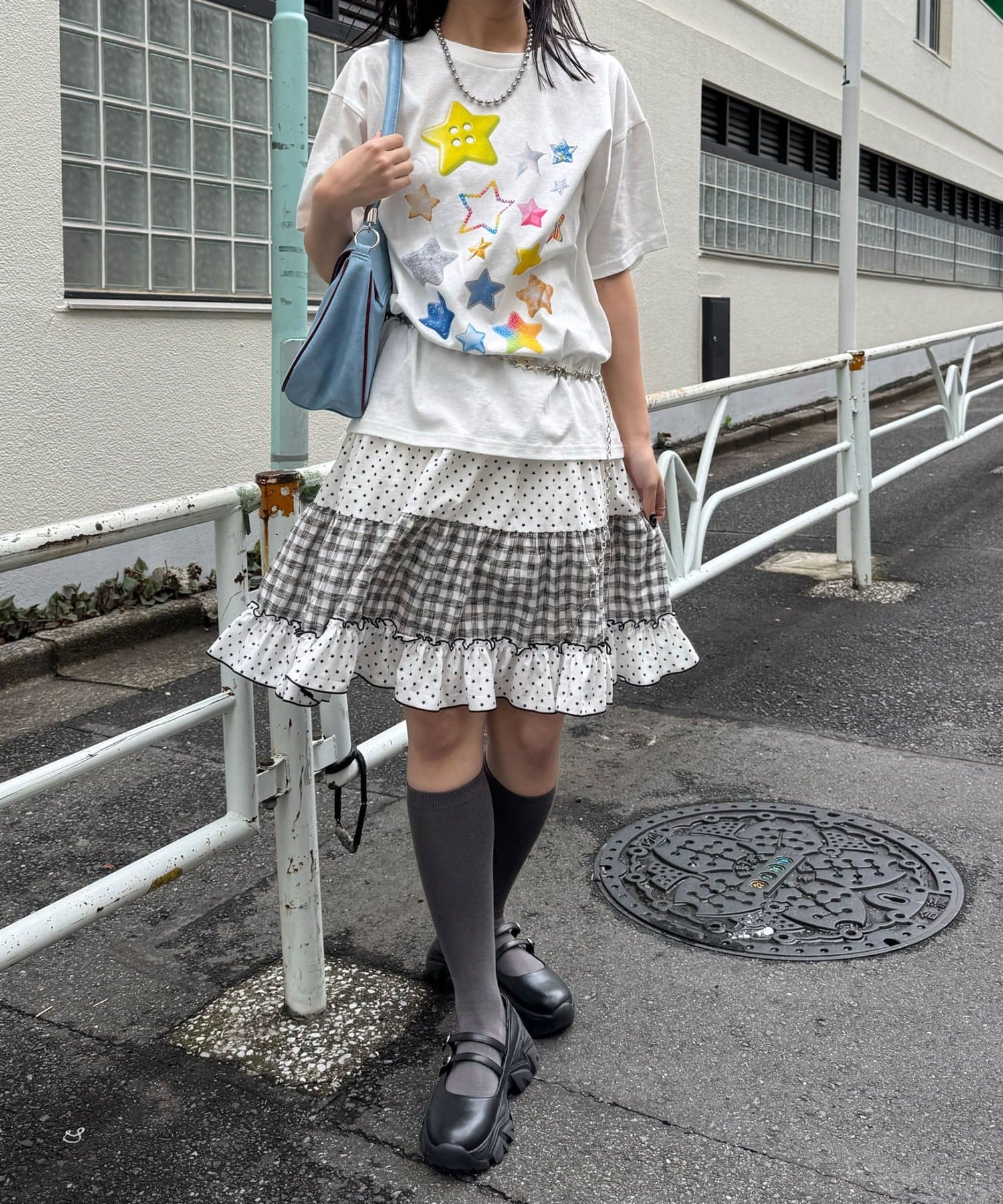 CIAOPANIC(チャオパニック) スター＆缶バッジプリントTee