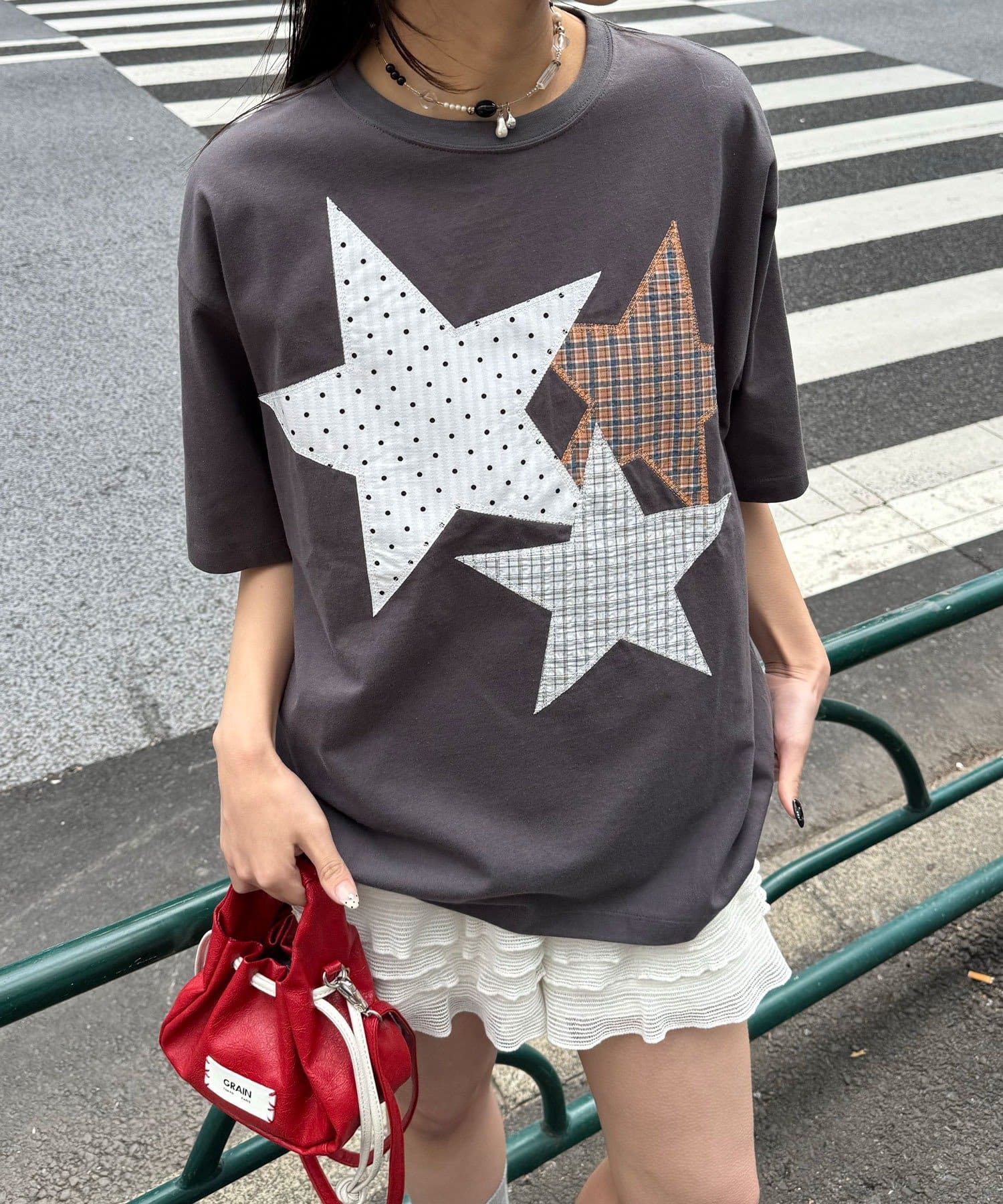 CIAOPANIC(チャオパニック) スターパッチワークTee