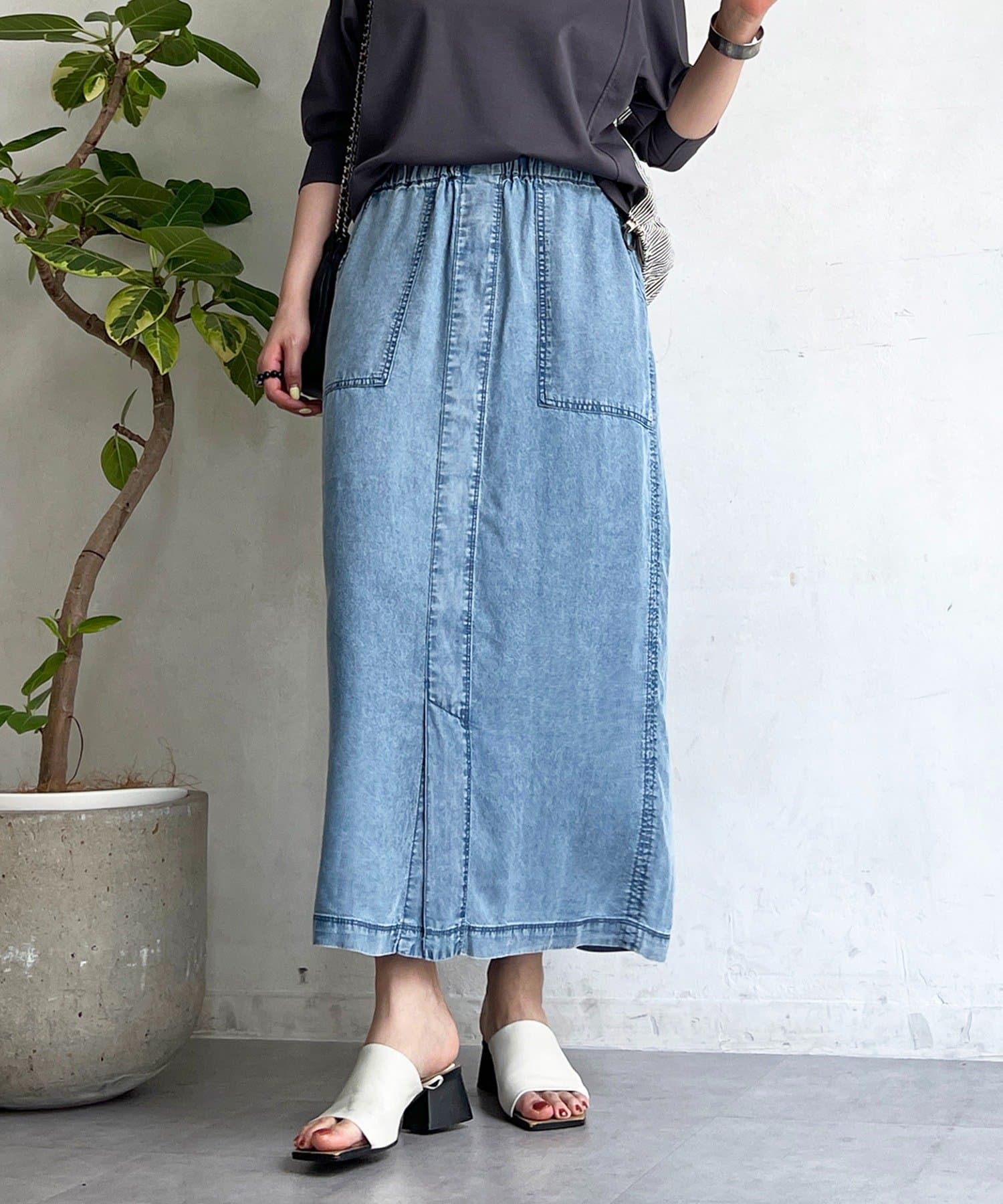 un dix cors(アンディコール) デニムカーゴスカート