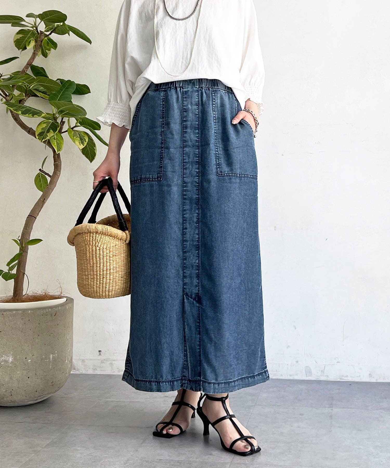 un dix cors(アンディコール) デニムカーゴスカート