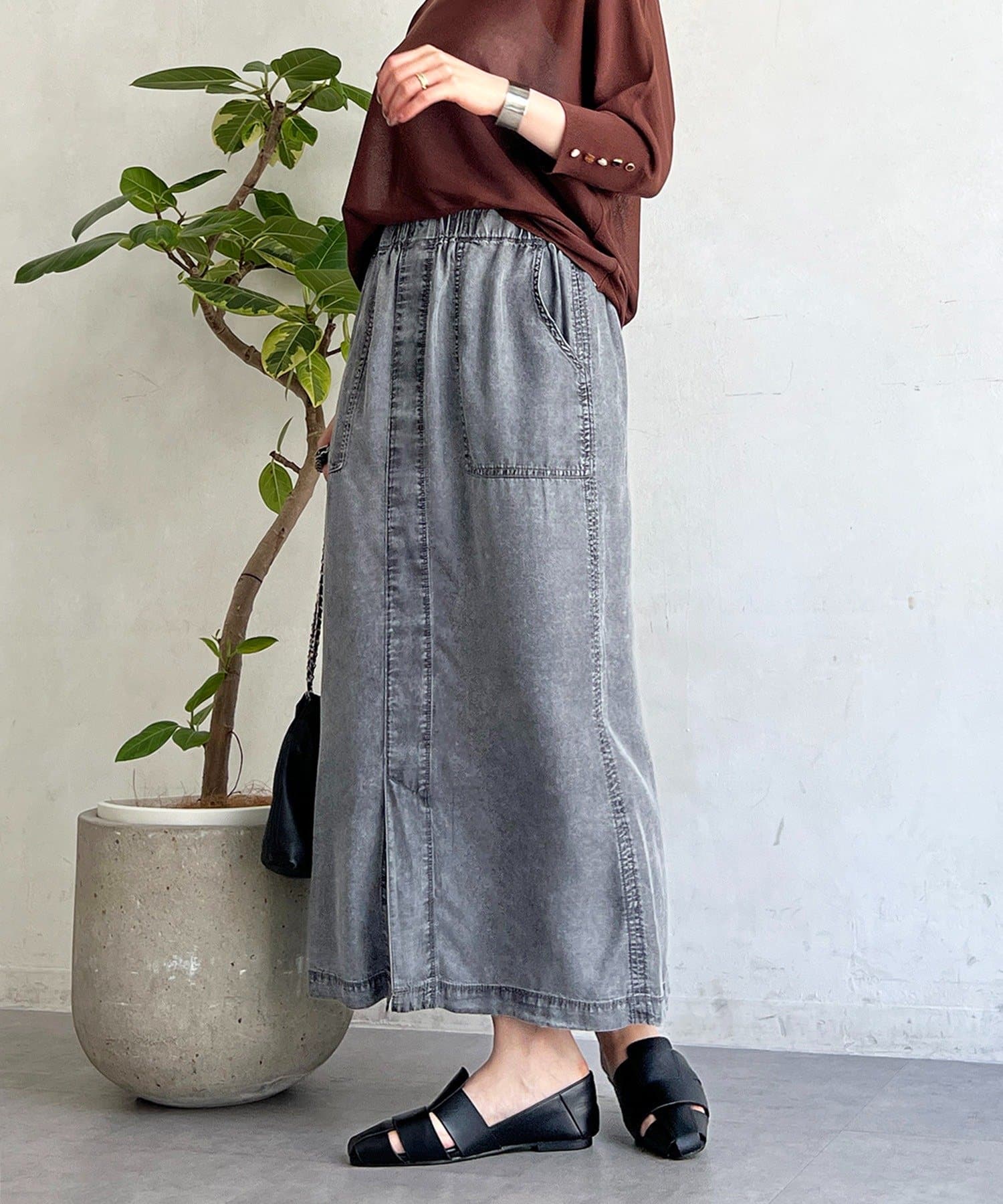 un dix cors(アンディコール) デニムカーゴスカート