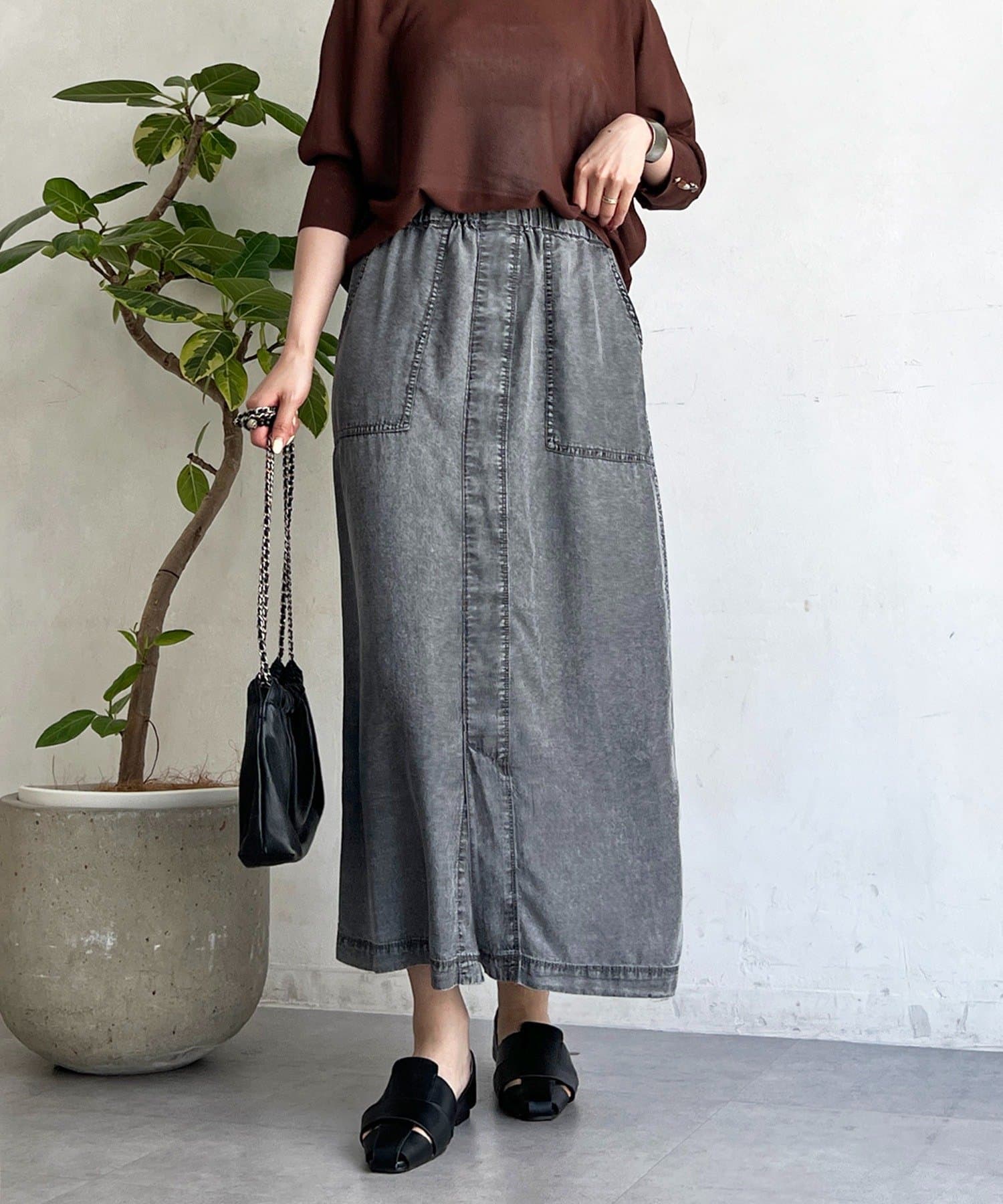 un dix cors(アンディコール) デニムカーゴスカート