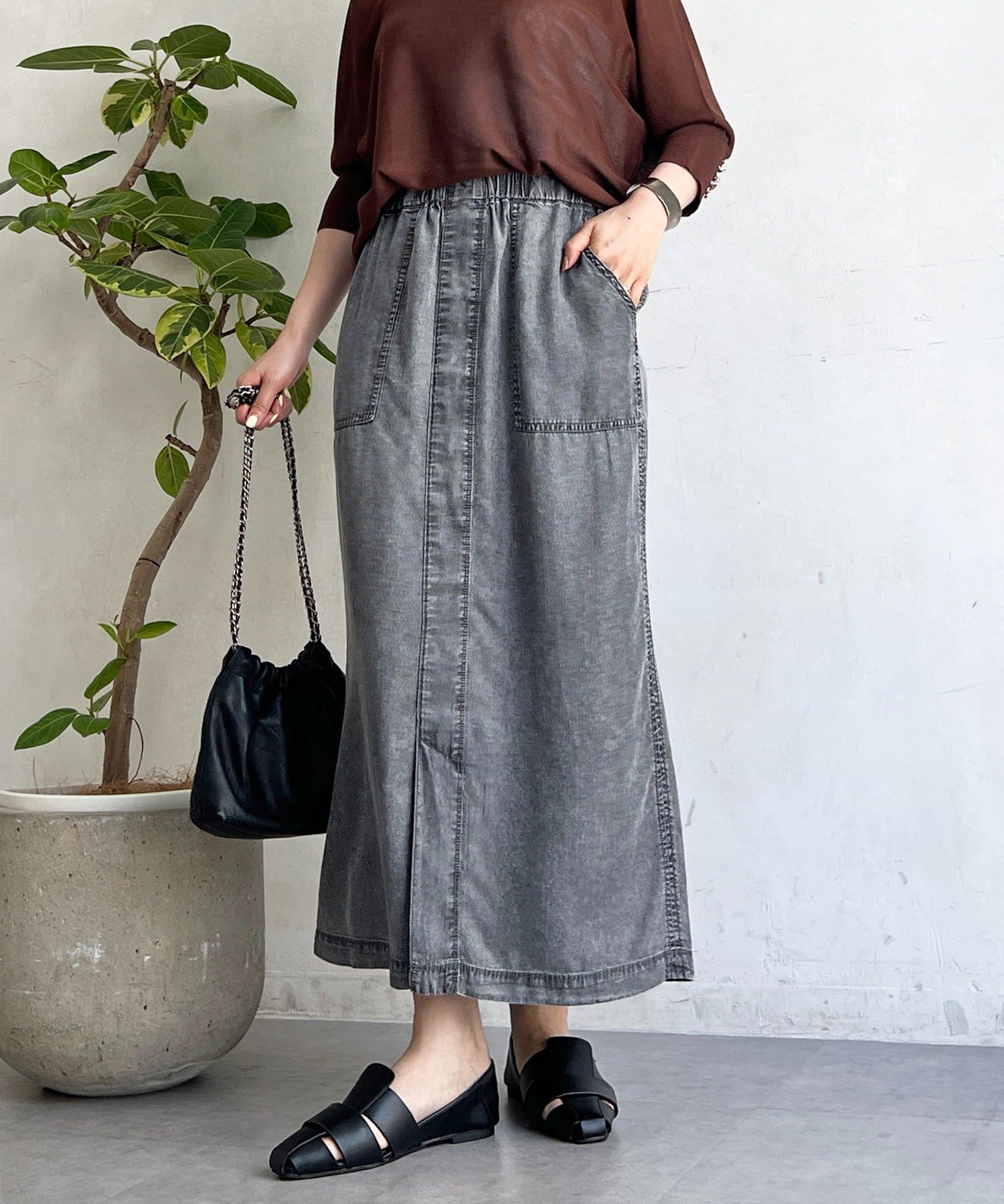 un dix cors(アンディコール) デニムカーゴスカート