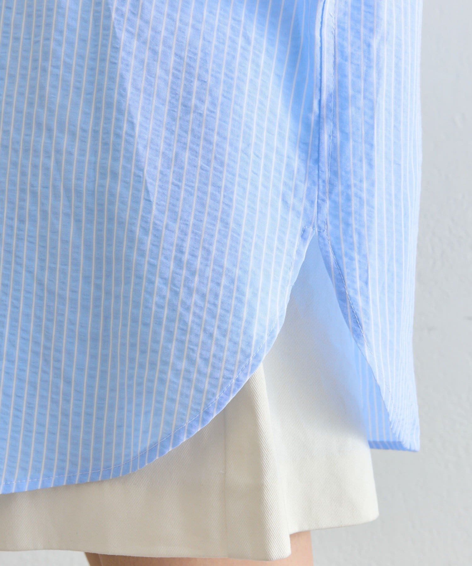 mystic(ミスティック) ストライプBIGシャツ