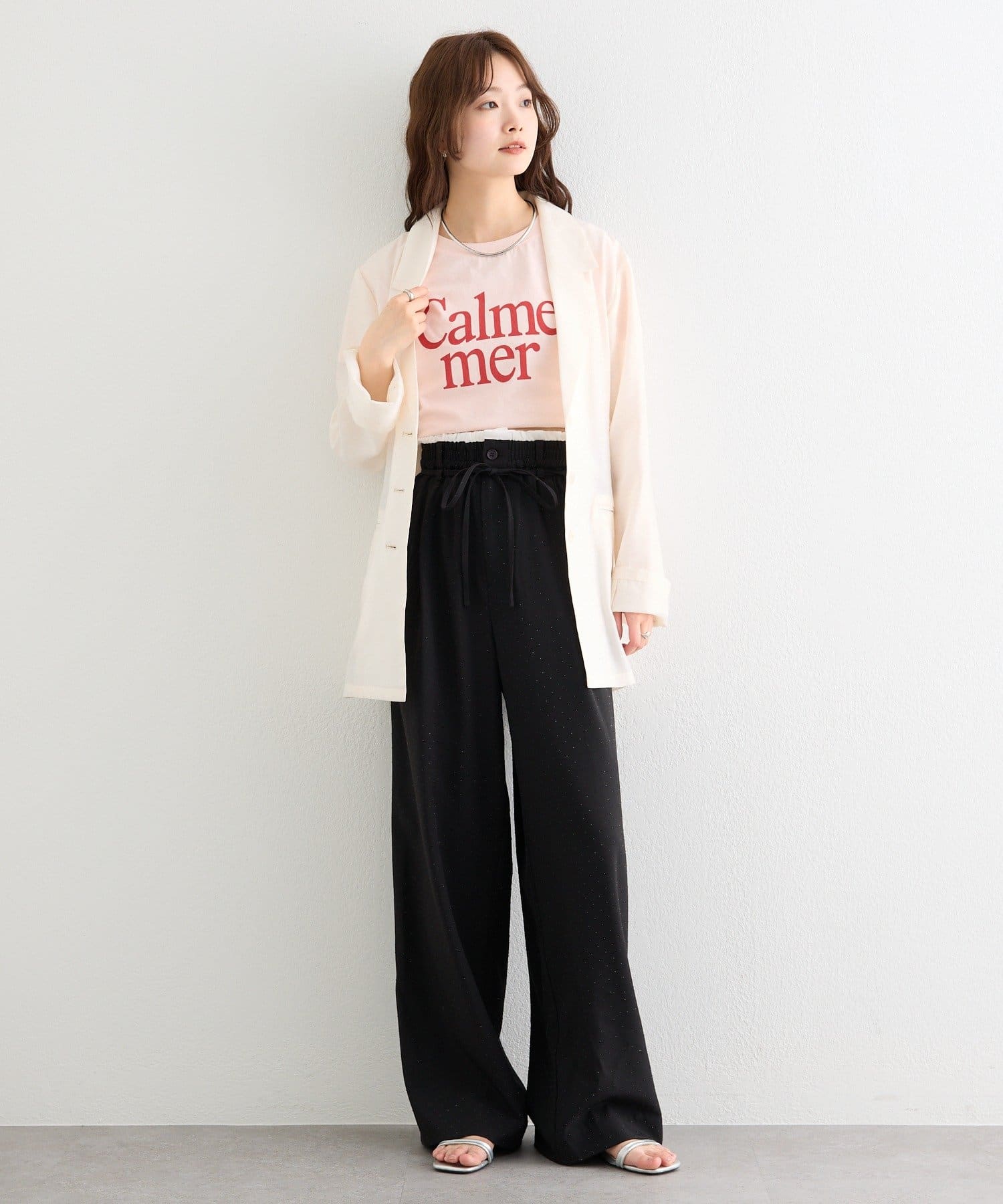 mystic(ミスティック) ラインストーンWベルトパンツ