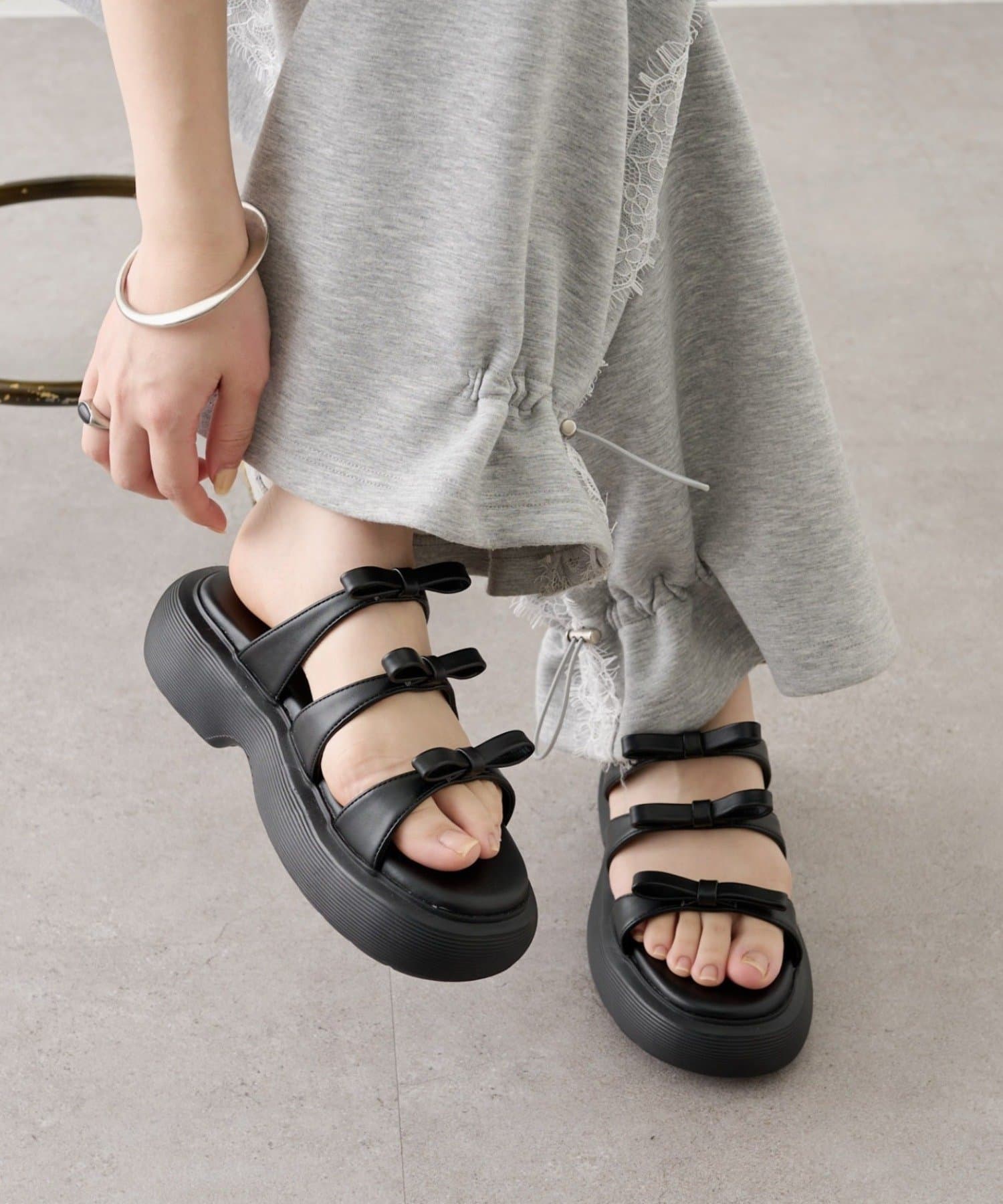 mystic(ミスティック) ボリュームソール リボンサンダル