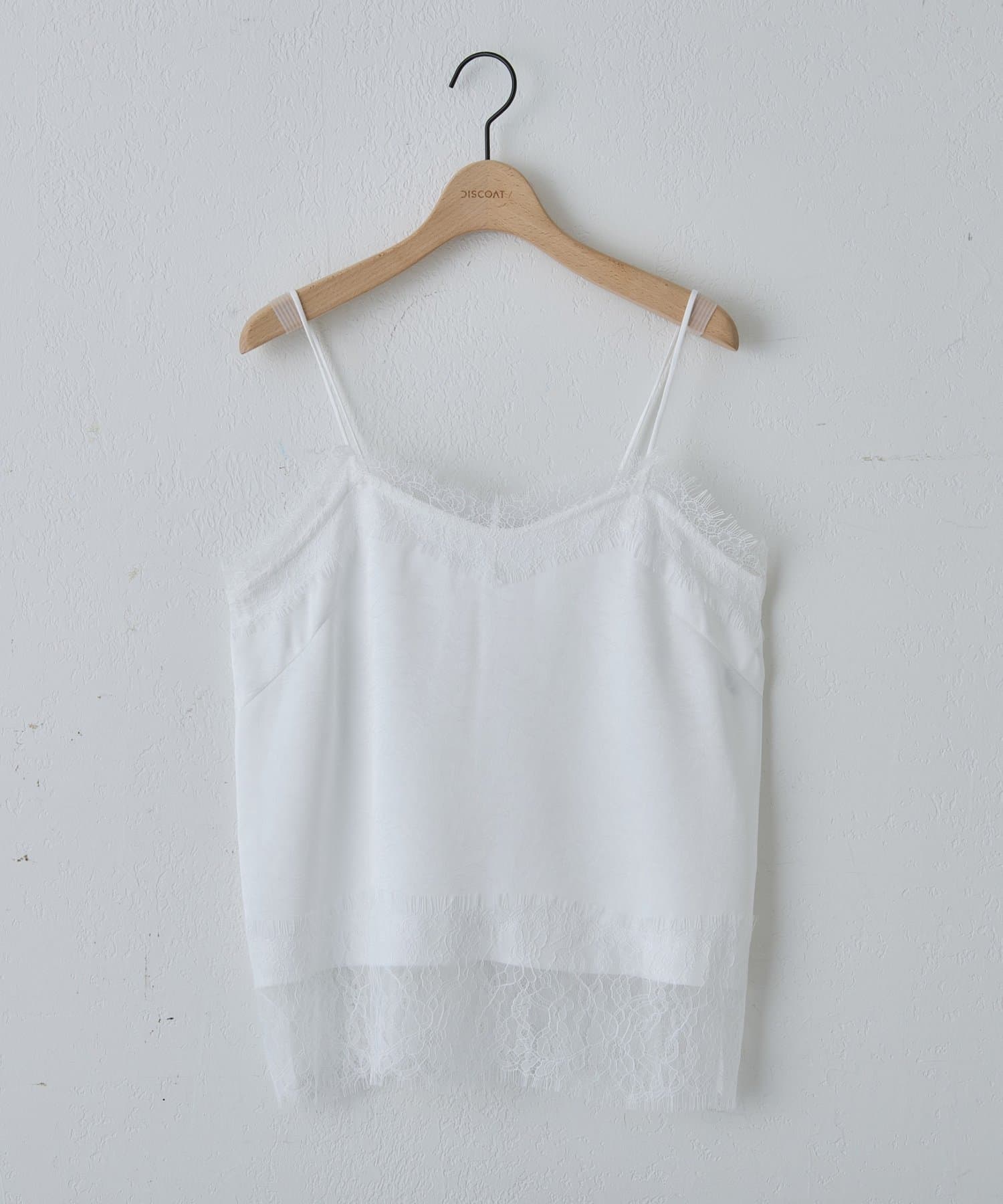 DISCOAT(ディスコート) シワサテンレース使いキャミ