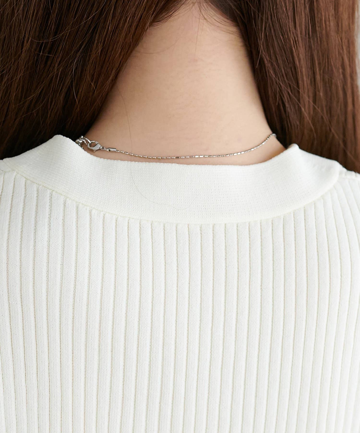 DISCOAT(ディスコート) リブメタル釦ペプラムノースリ