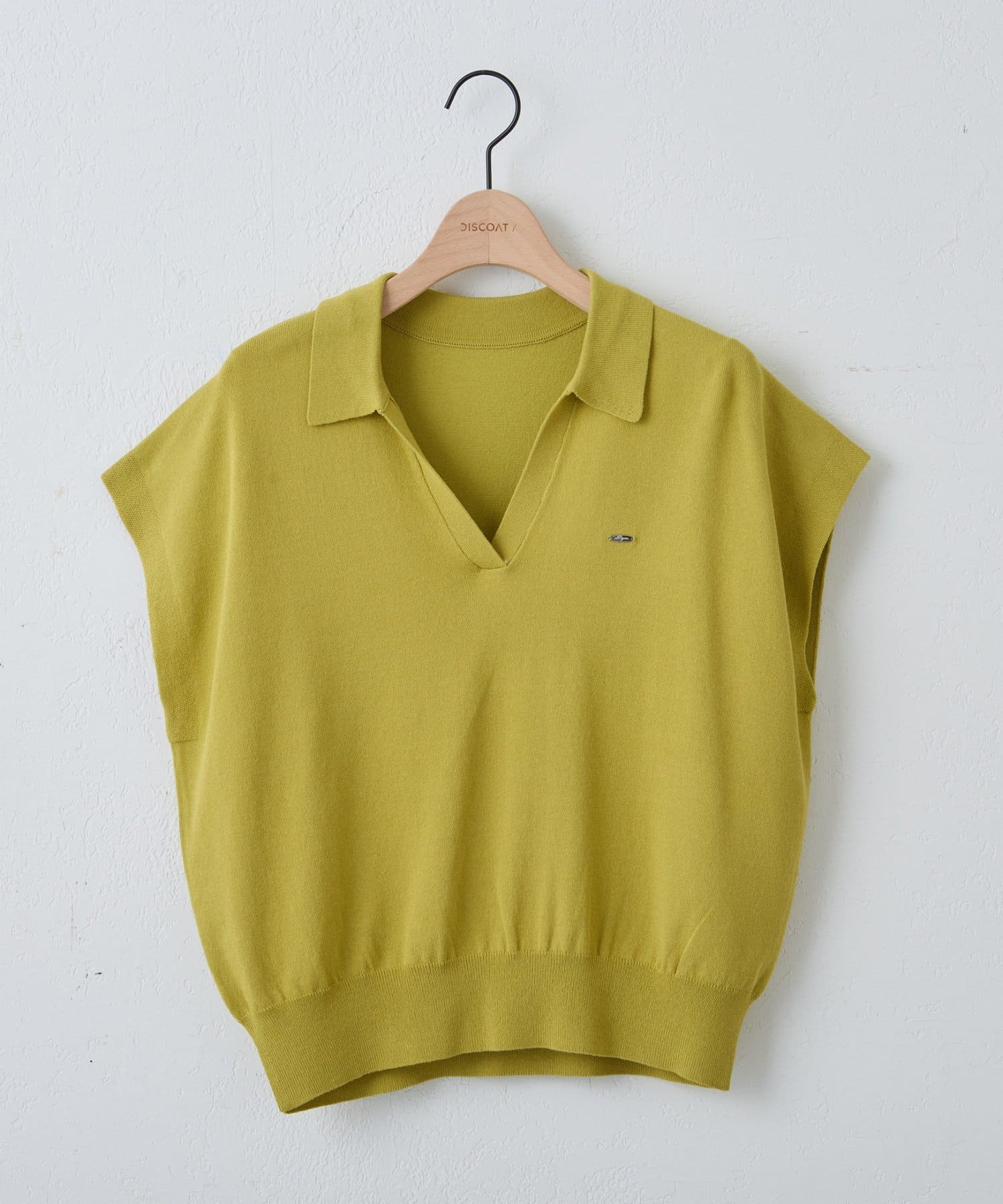 DISCOAT(ディスコート) 衿付きプレートスキッパーニット