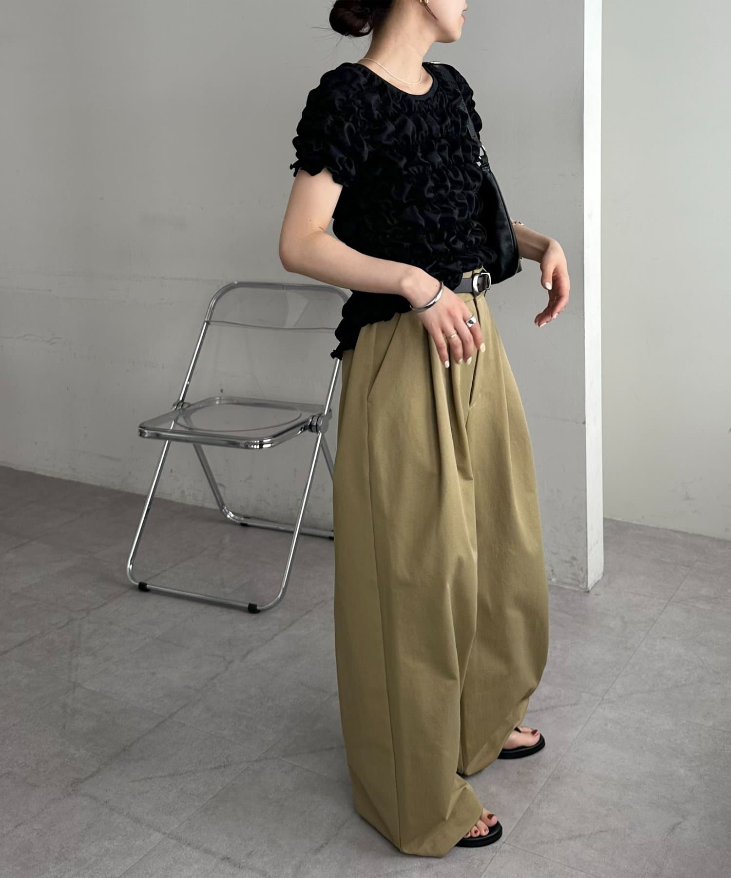 DISCOAT(ディスコート) シャーリング半袖Tシャツ