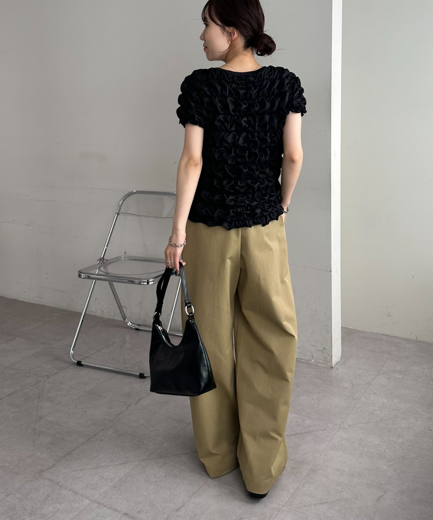 DISCOAT(ディスコート) シャーリング半袖Tシャツ