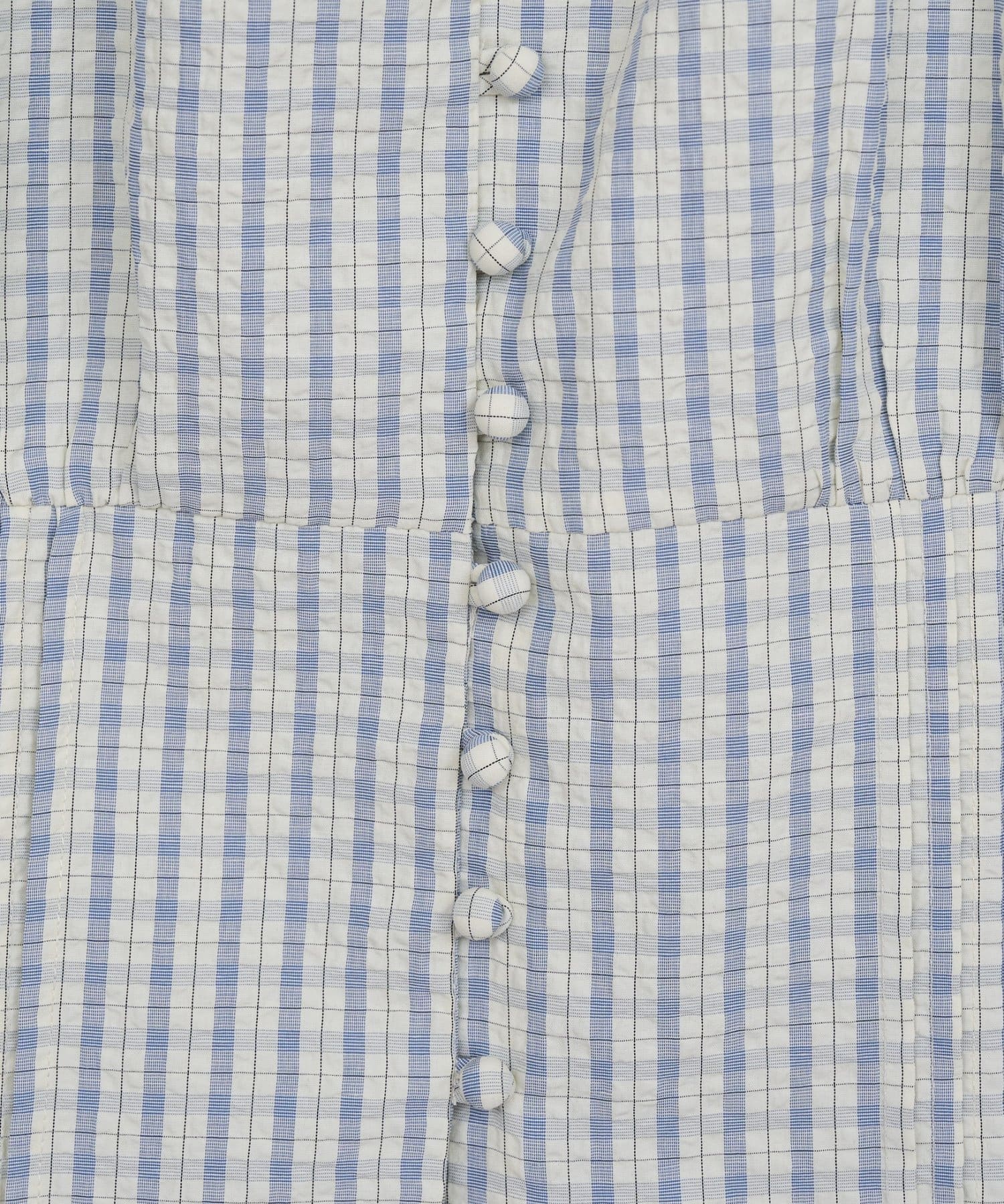 DISCOAT(ディスコート) 【umm./WEB限定】レース使いチェックフレンチブラウス