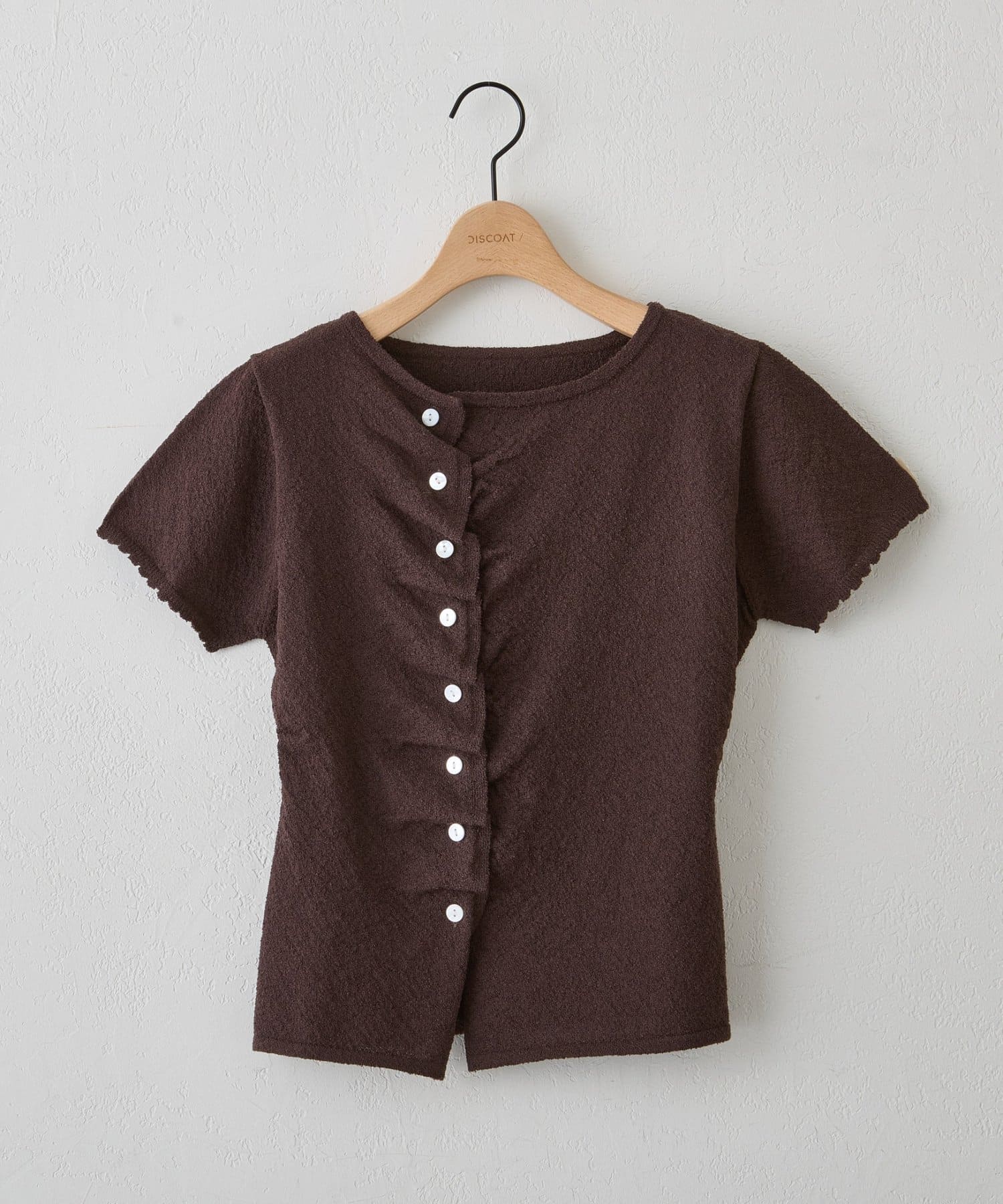 DISCOAT(ディスコート) 【umm.】ドレープ半袖カーディガン